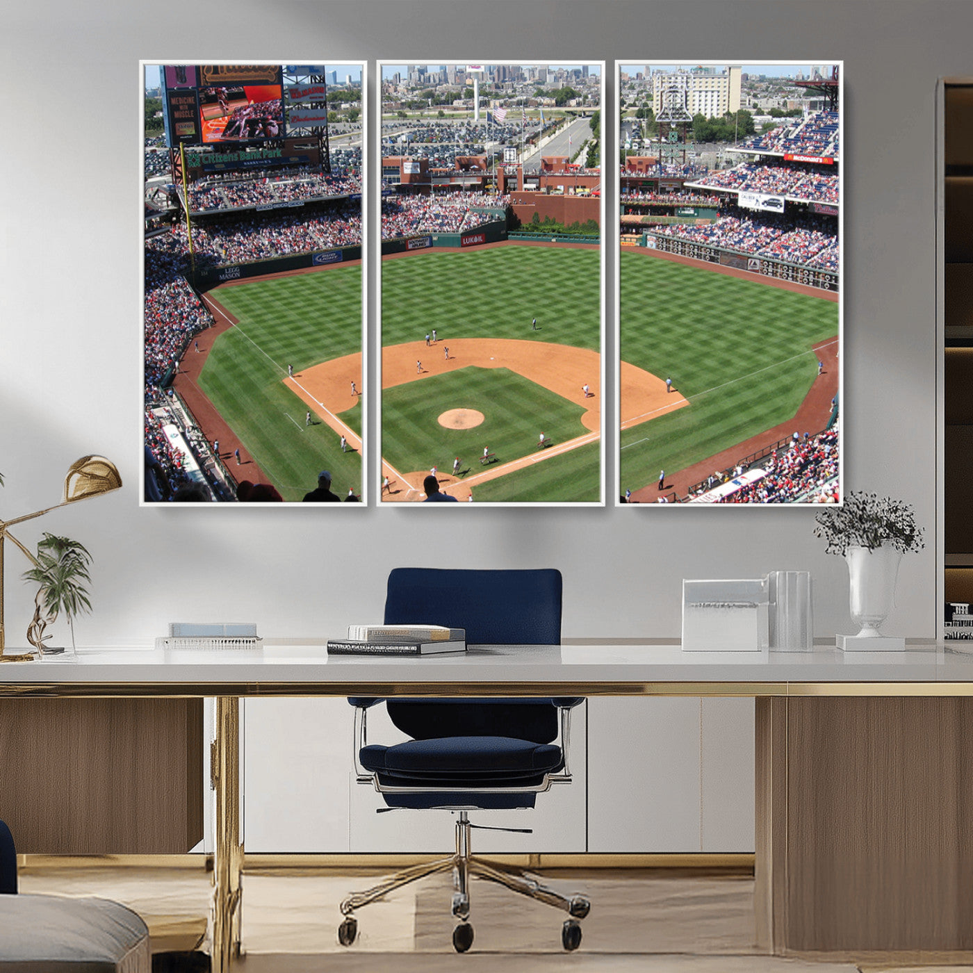MGV-FC-48X32-3P - Philadelphia Phillies Baseball Team Print - Philadelphia Citizens Bank Park Stadium Wall Art Canvas