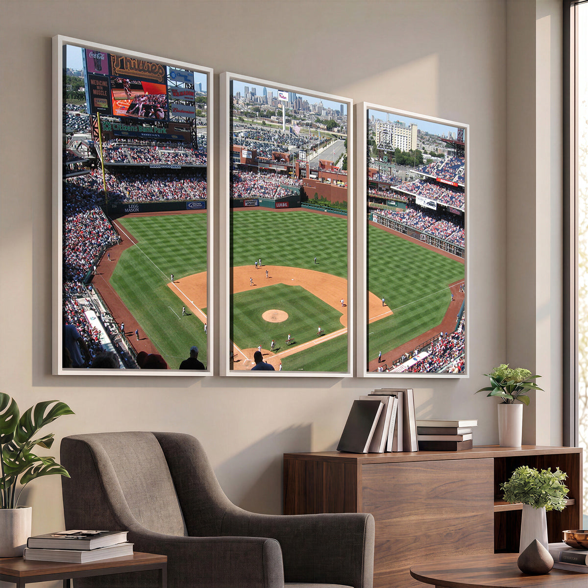 85755-MGV-CV-36X24 - Philadelphia Phillies Baseball Team Print - Philadelphia Citizens Bank Park Stadium Wall Art Canvas