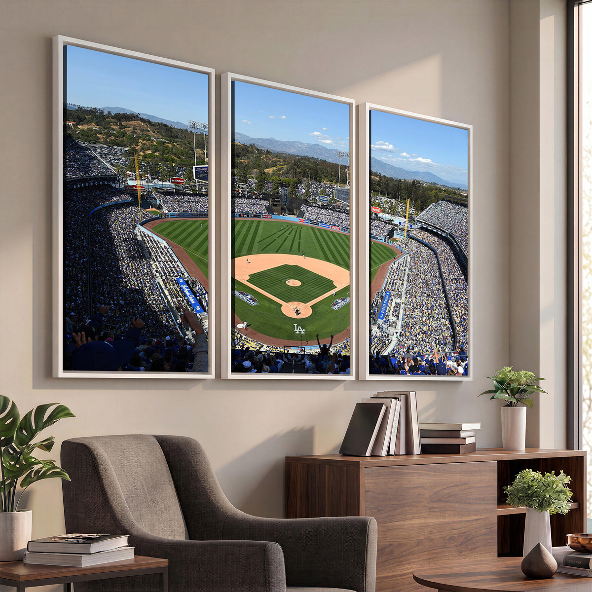 20436-MGV-CV-36X24 - Los Angeles Dodgers Dodger Stadium Wall Art Canvas Print, Framed and Ready to Hang