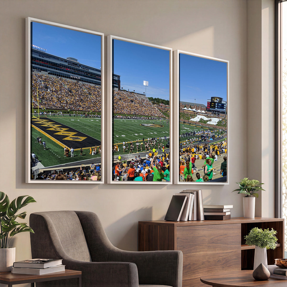 38399-MGV-CV-36X24 - University of Missouri Tigers Football Team Print, Columbia Faurot Field Memorial Stadium Wall Art
