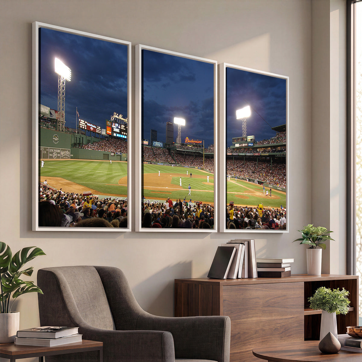 85099-MGV-CV-36X24 - Boston Red Sox Baseball Team Print Canvas, Massachusetts Fenway Park Stadium Wall Art