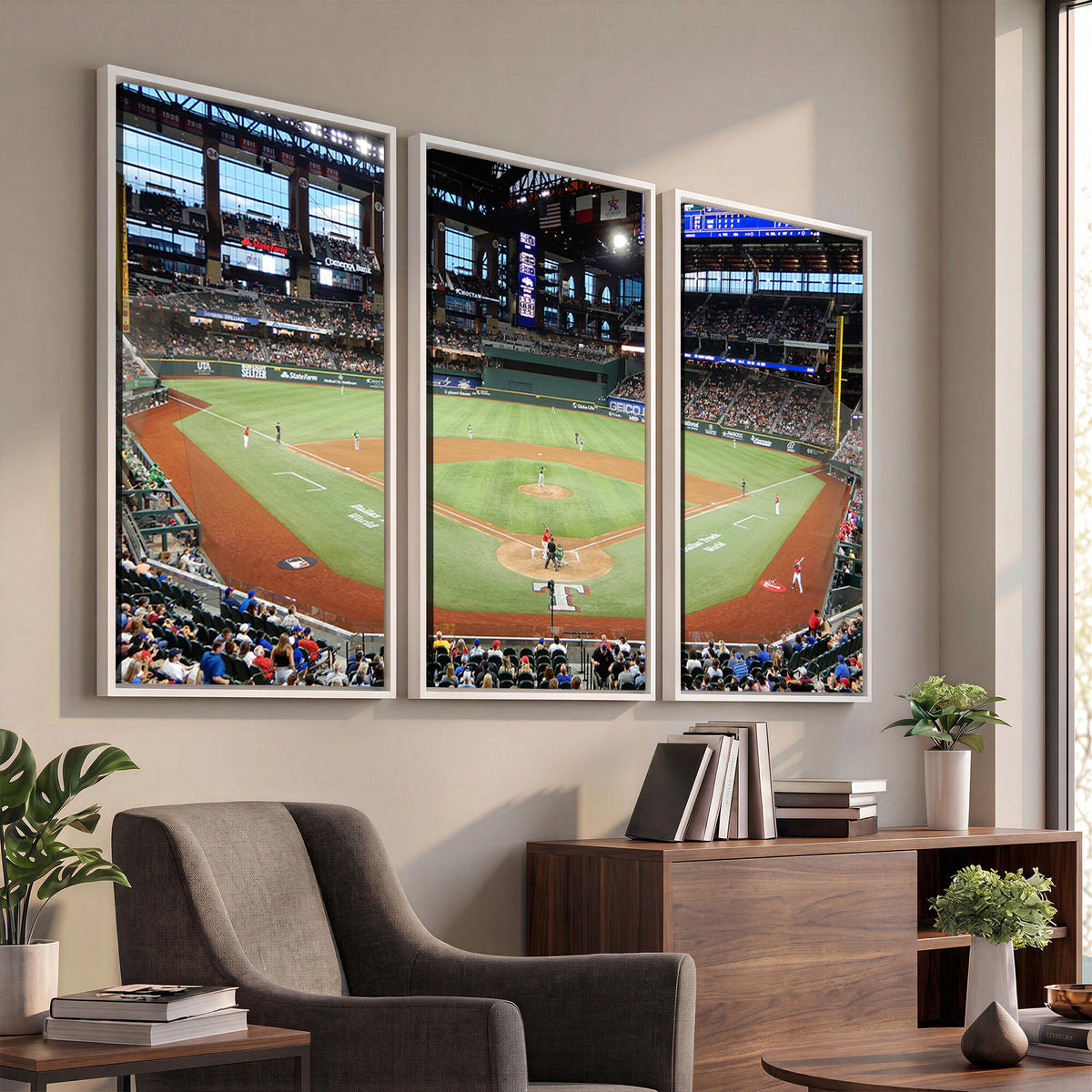 78468-MGV-CV-36X24 - Texas Rangers Baseball Team Print, Arlington Globe Life Field Stadium Wall Art
