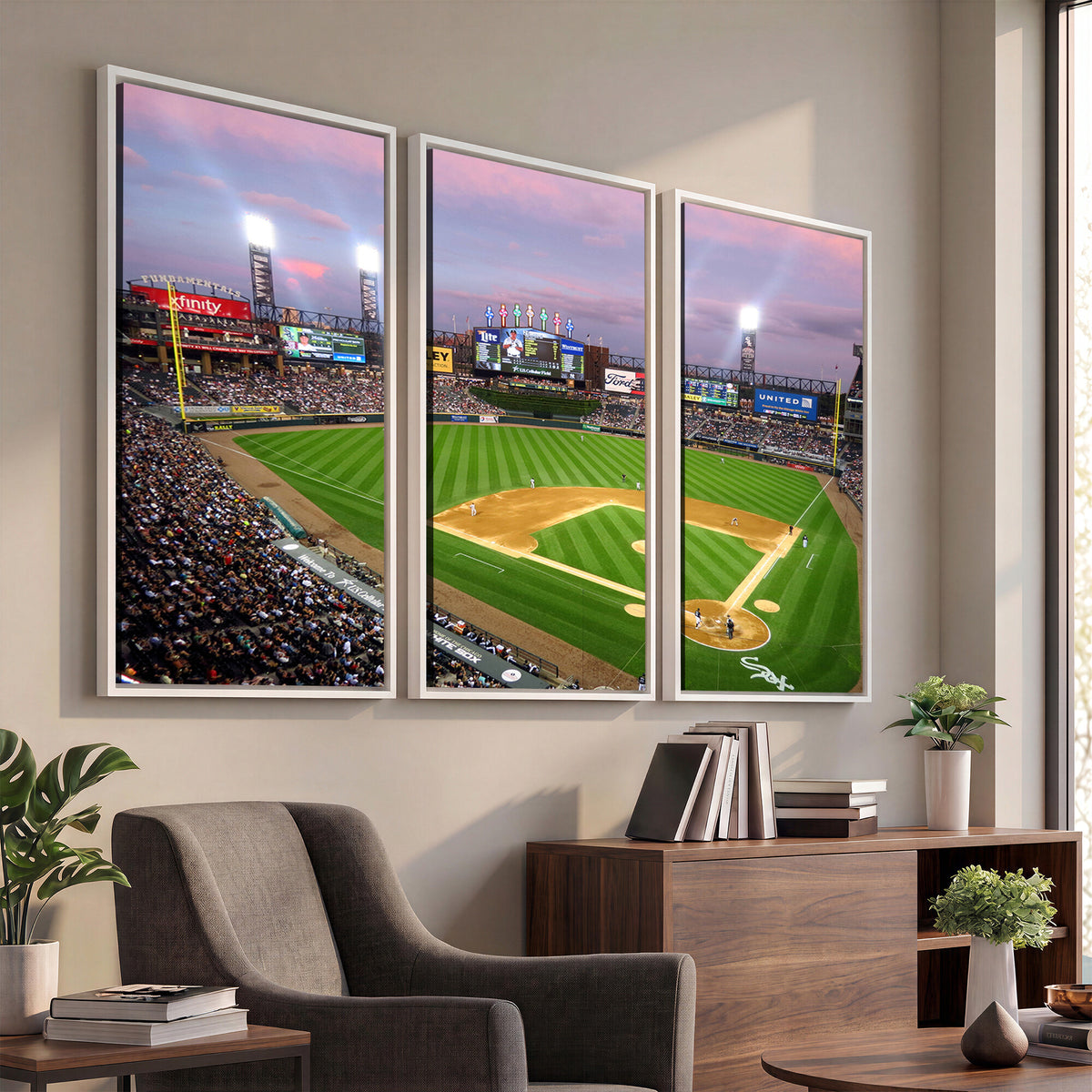 38470-MGV-CV-36X24 - Chicago White Sox Baseball Team Print Canvas, Guaranteed Rate Field Stadium Wall Art