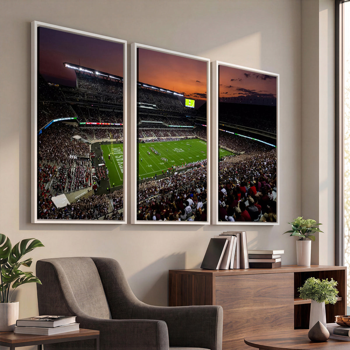45603-MGV-CV-36X24 - Texas A&M Aggies Football Team Print, College Station Kyle Field Stadium Canvas Wall Art