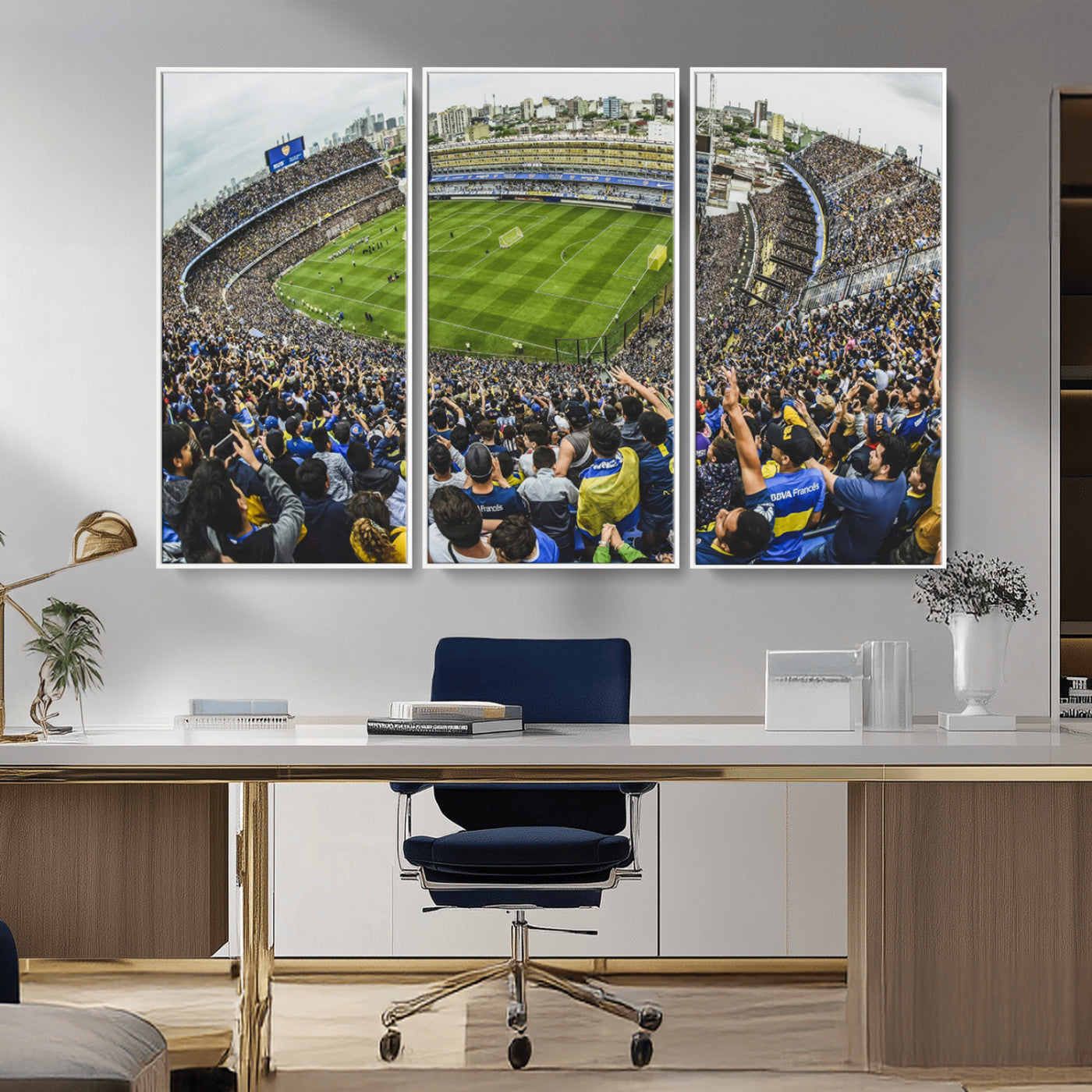 MGV-FC-48X32-3P - Boca Juniors Soccer Team Print Wall Art - Buenos Aires Bombonera Stadium Canvas Print