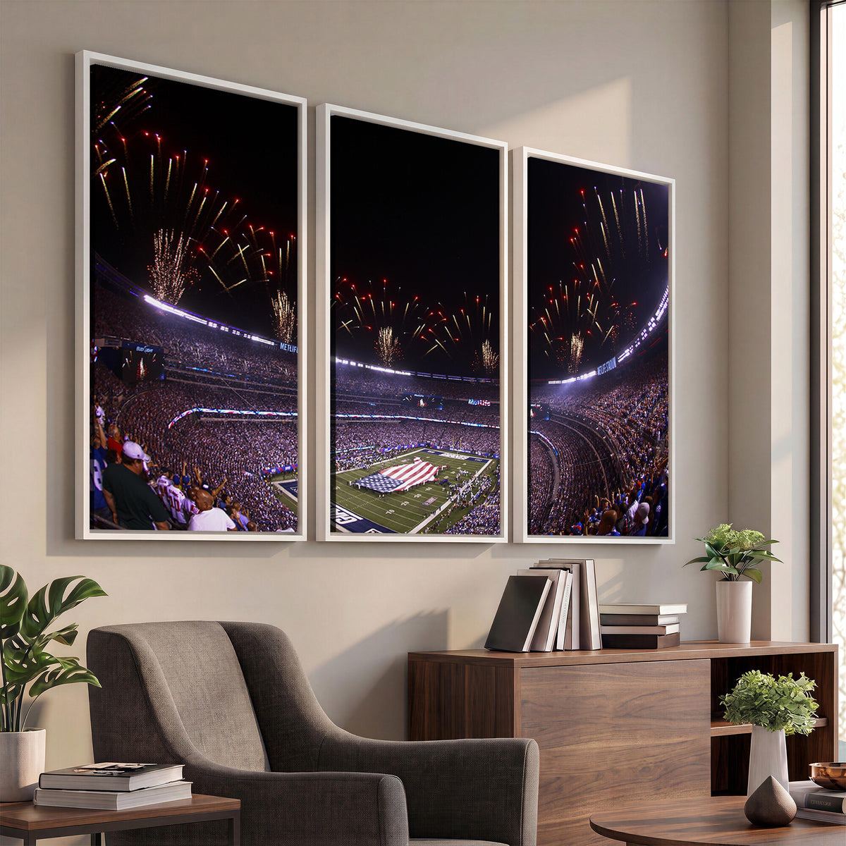 56360-MGV-CV-36X24 - New York Giants Football Team Print, East Rutherford MetLife Stadium Wall Art