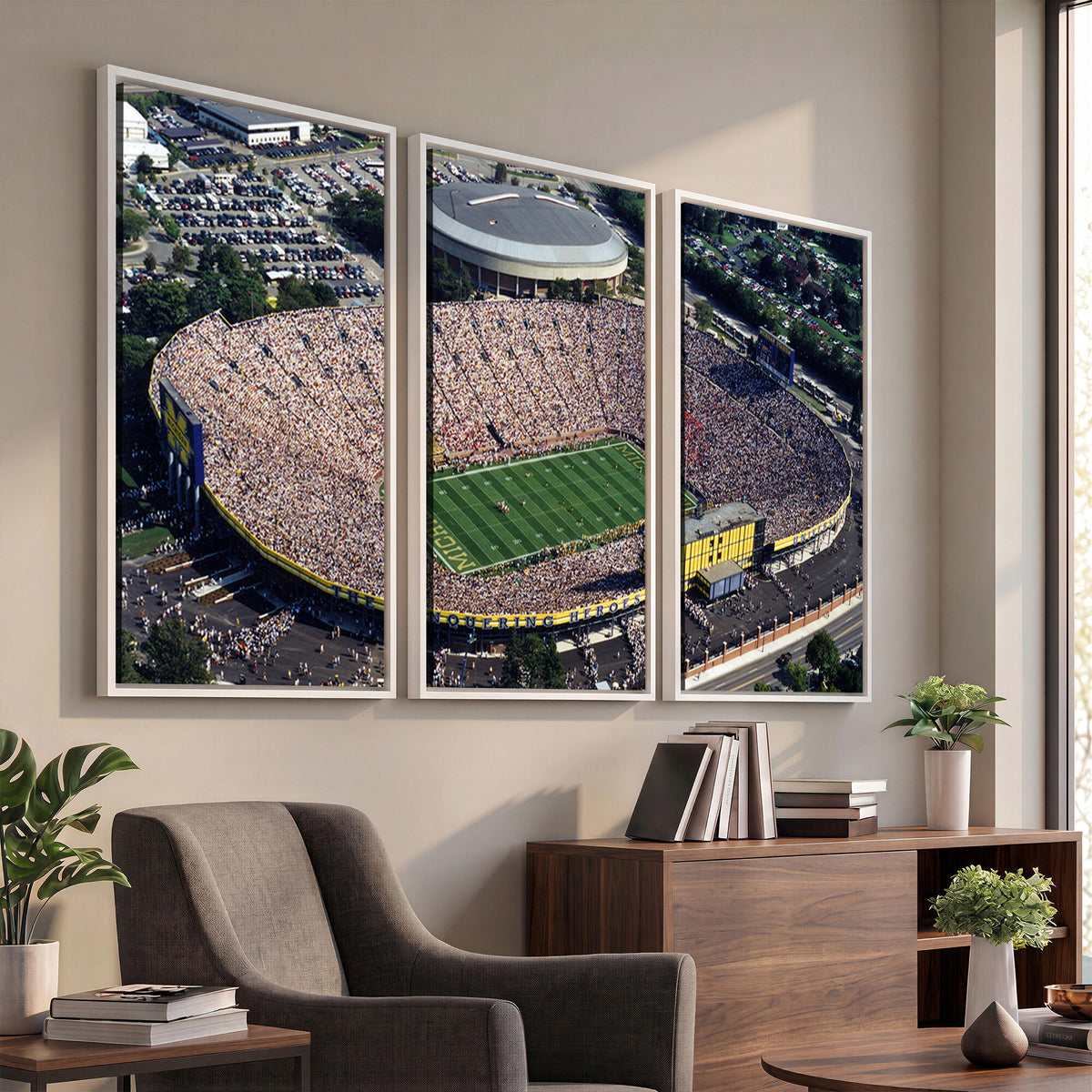 27314-MGV-CV-36X24 - Michigan Wolverines Football Team Print, Ann Arbor Michigan Stadium Wall Art