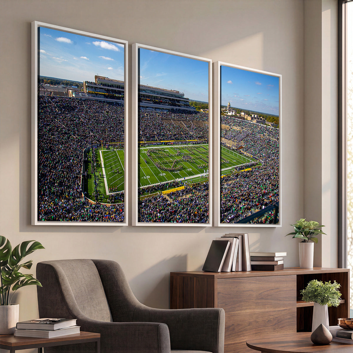 50114-MGV-CV-36X24 - Notre Dame Fighting Irish Football Team Print, Notre Dame Stadium Wall Art