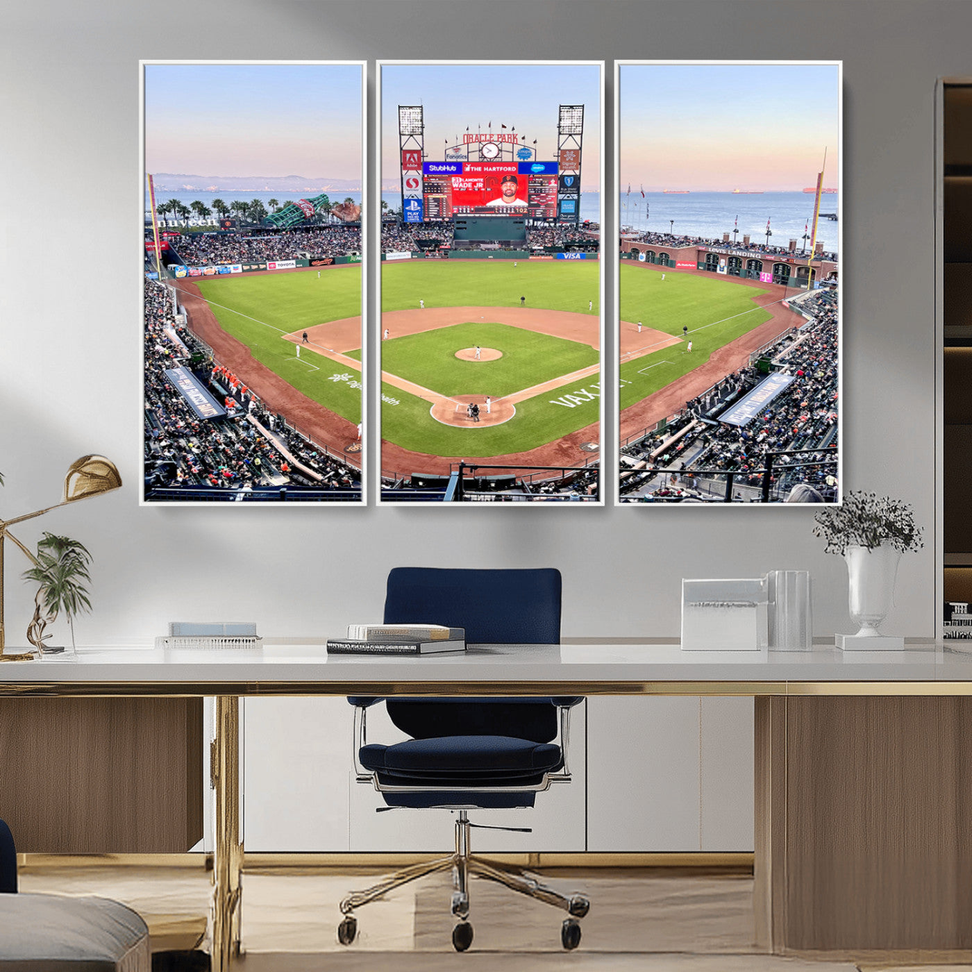 MGV-FC-48X32-3P - San Francisco Giants Baseball Team Print - Oracle Park Stadium Wall Art Canvas Print