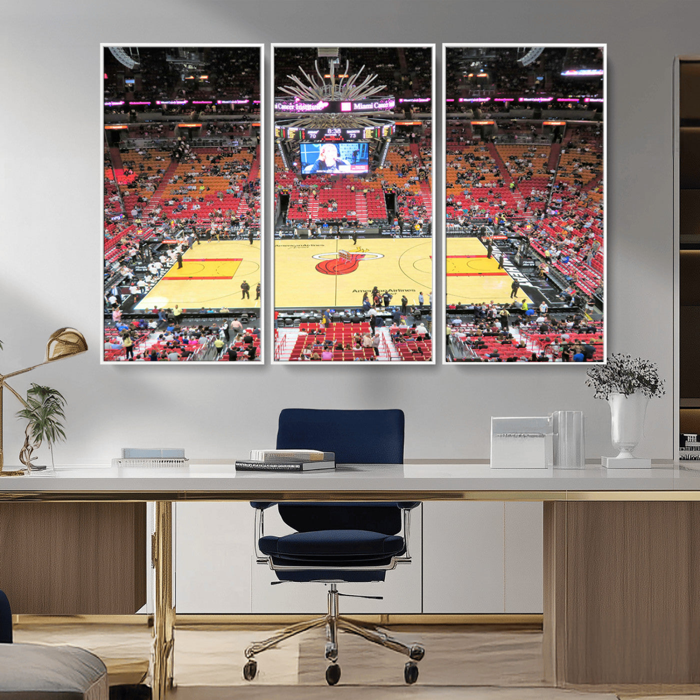 MGV-FC-48X32-3P - Miami Heat Basketball Team Print Wall Art- Kaseya Center Stadium Wall Art Canvas Print