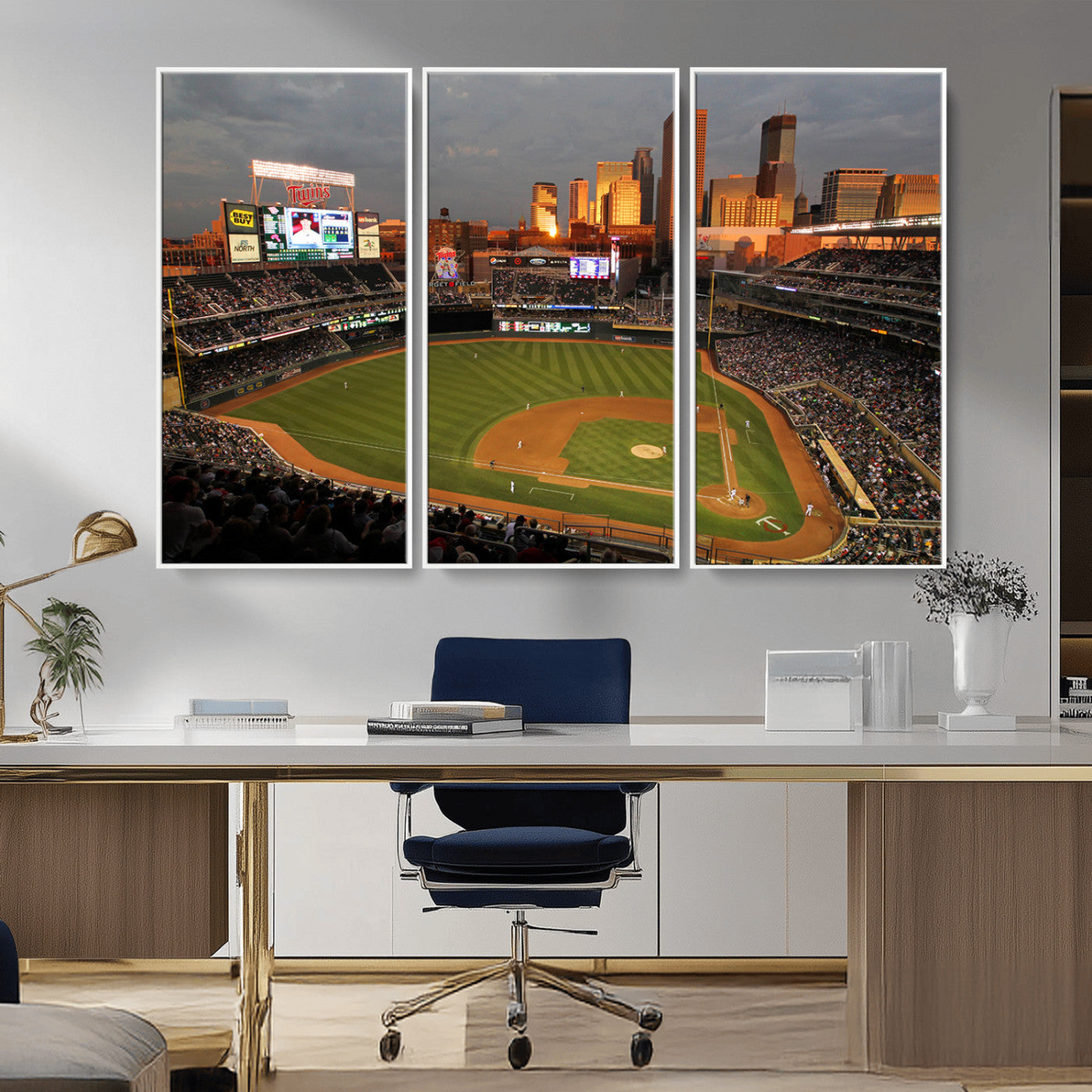 MGV-FC-48X32-3P - Minnesota Twins Baseball Team Print - Minneapolis Target Field Stadium Wall Art Canvas Print