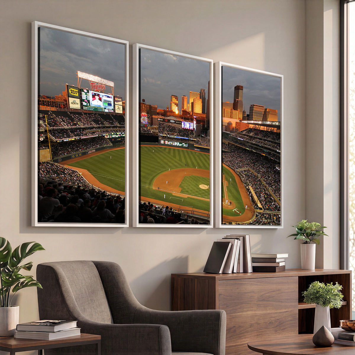 99822-MGV-CV-36X24 - Minnesota Twins Baseball Team Print, Minneapolis Target Field Stadium Wall Art