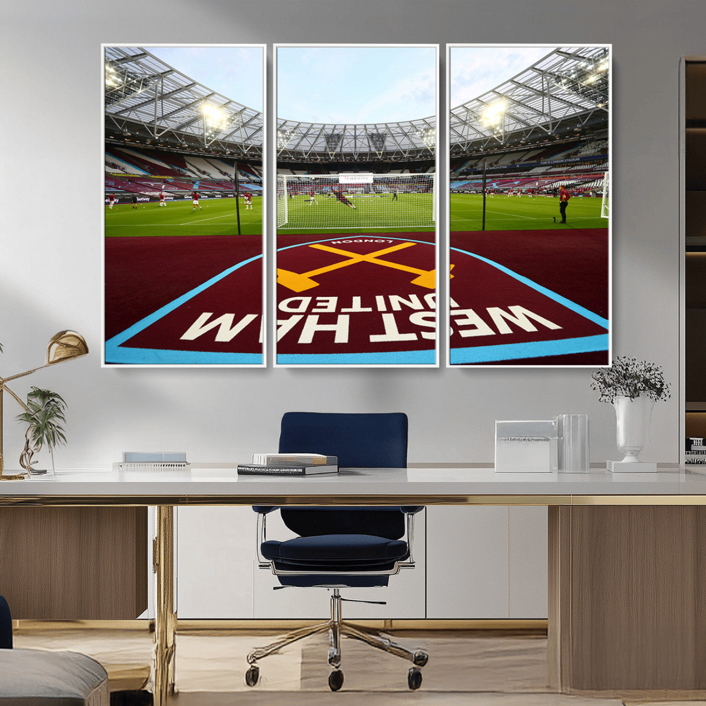 MGV-FC-48X32-3P - West Ham United FC Stadium Canvas Wall Art – London Stadium Football Print – Premier League Team