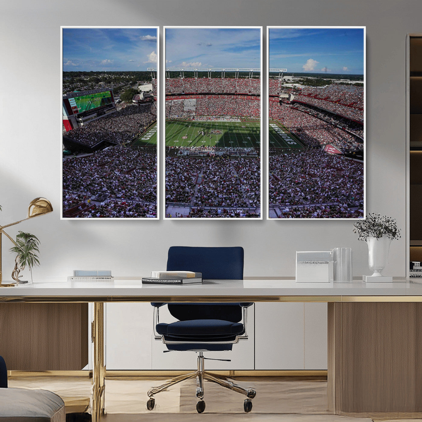 MGV-FC-48X32-3P - South Carolina Gamecocks Football Team Print - Columbia Williams-Brice Stadium Wall Art Canvas Print