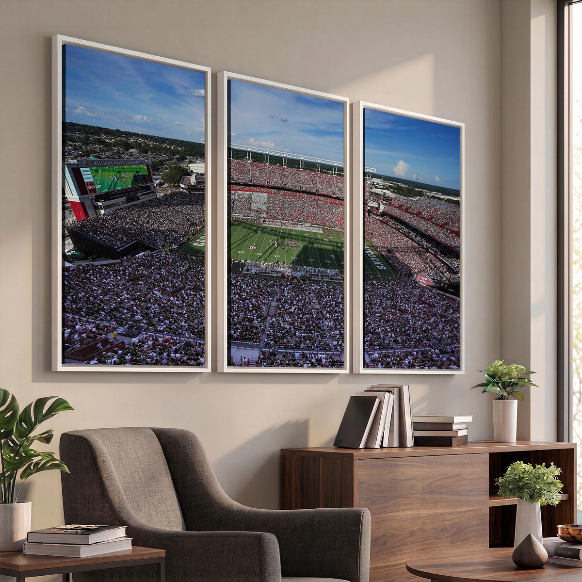 83382-MGV-CV-36X24 - South Carolina Gamecocks Football Team Print, Columbia Williams-Brice Stadium Wall Art