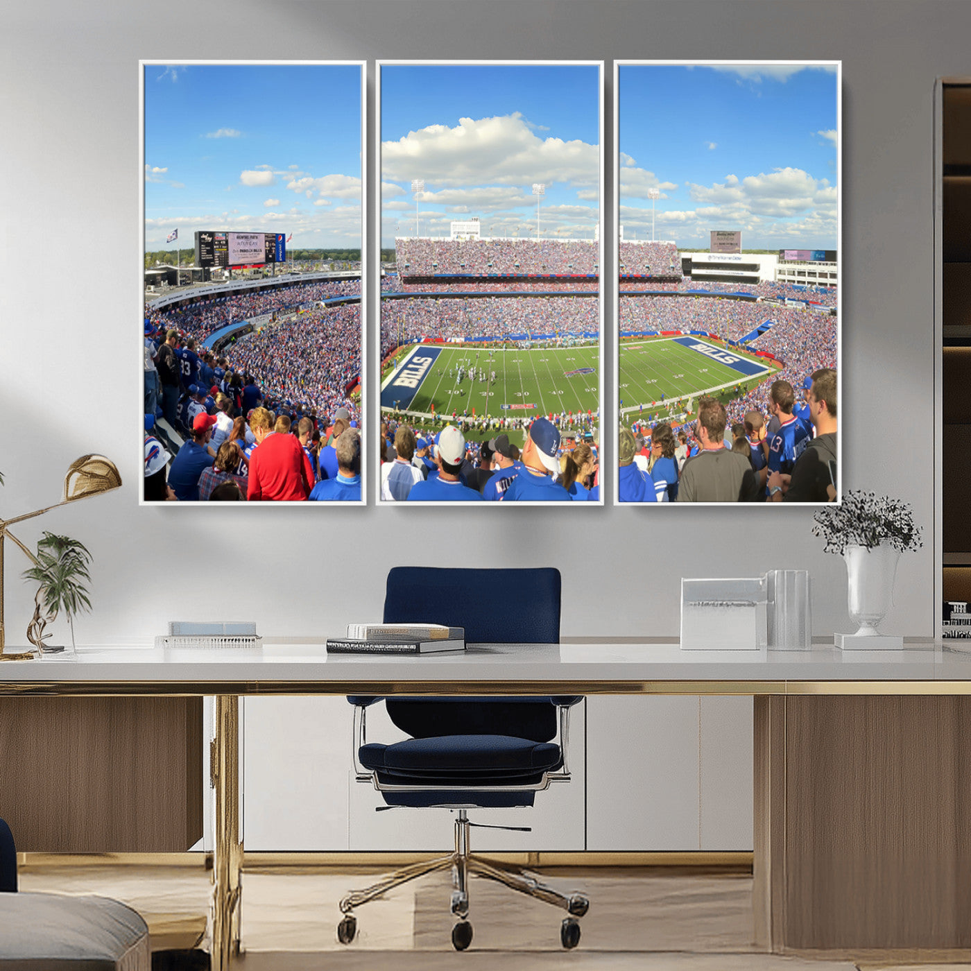 MGV-FC-48X32-3P - Buffalo Bills NFL Football Team Print - Buffalo Highmark Stadium Wall Art Canvas Print