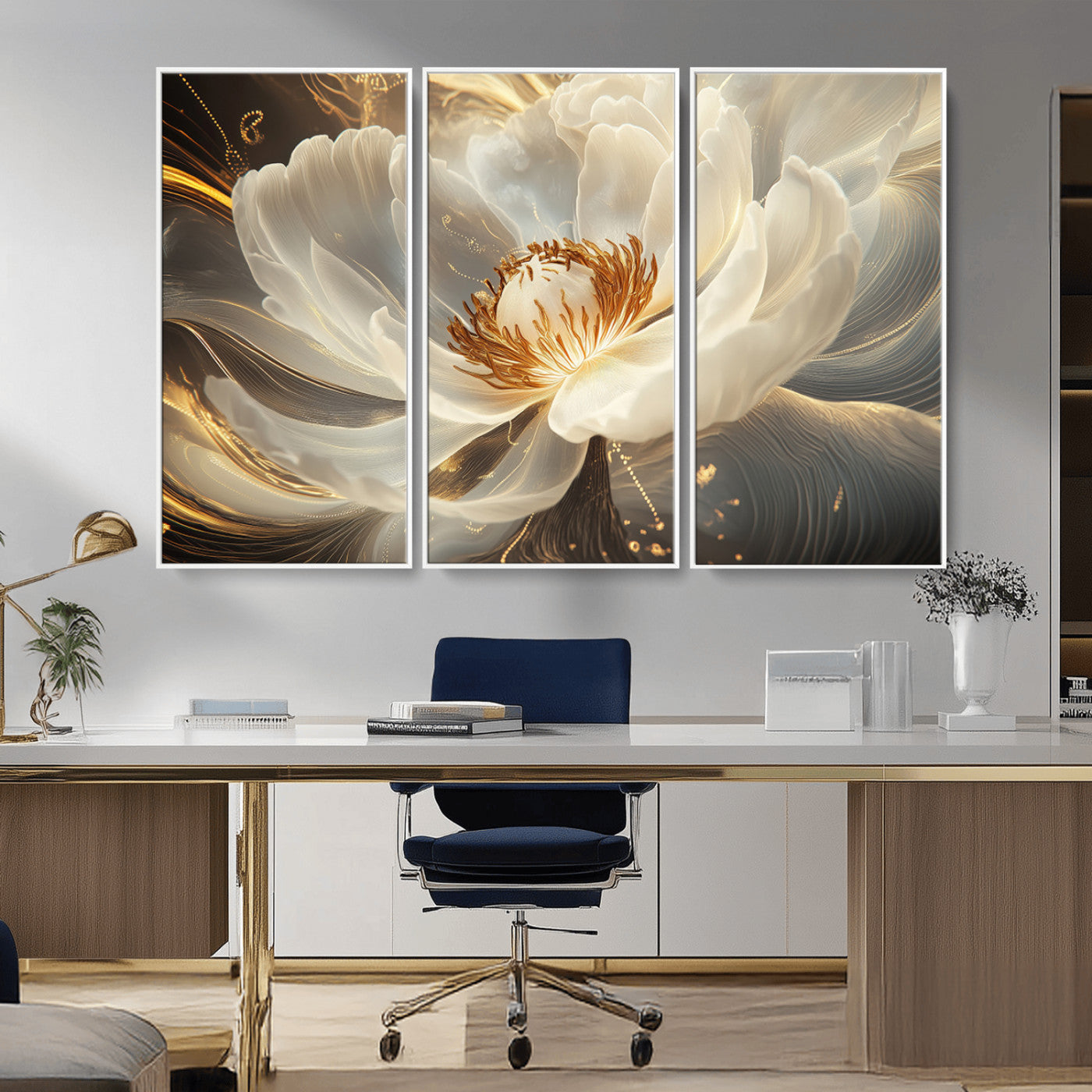 MGV-FC-48X32-3P - Abstract Floral Wall Art Canvas Print