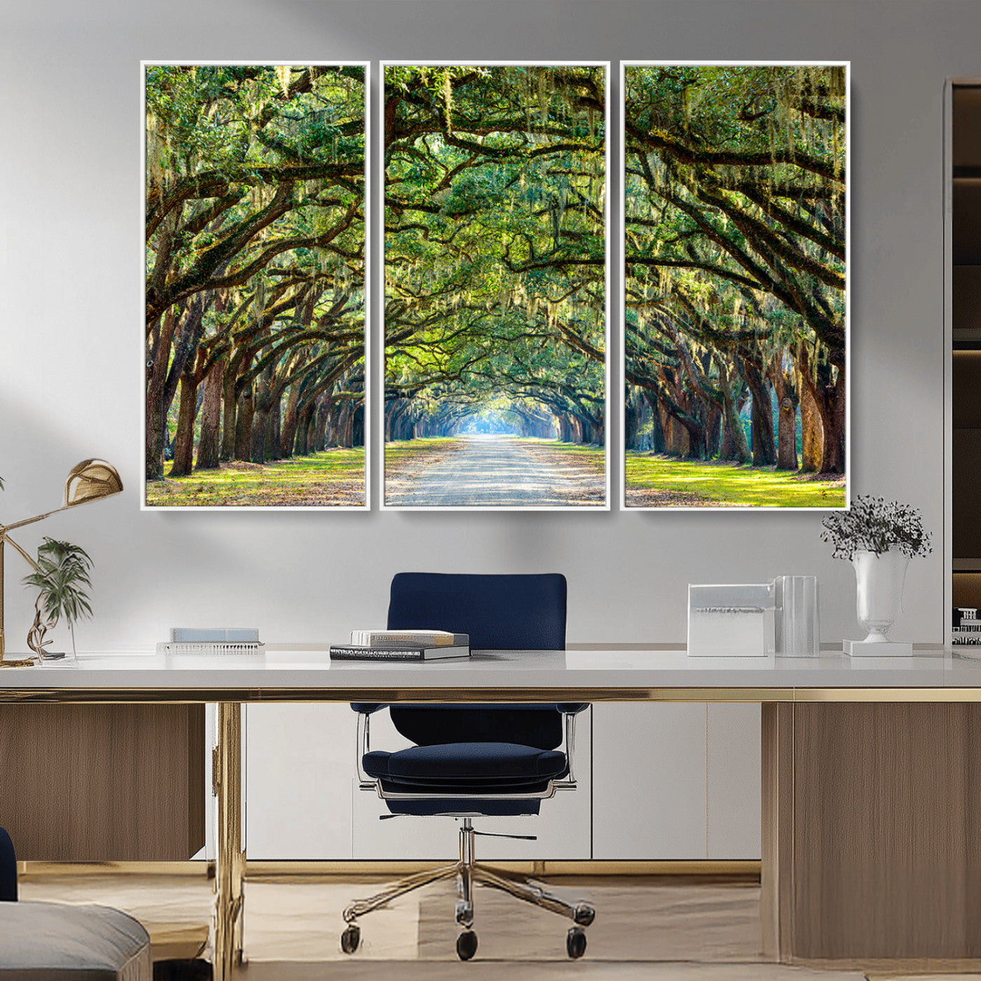 MGV-FC-48X32-3P - Wormsloe State Plantation Driveway Wall Art Canvas Print