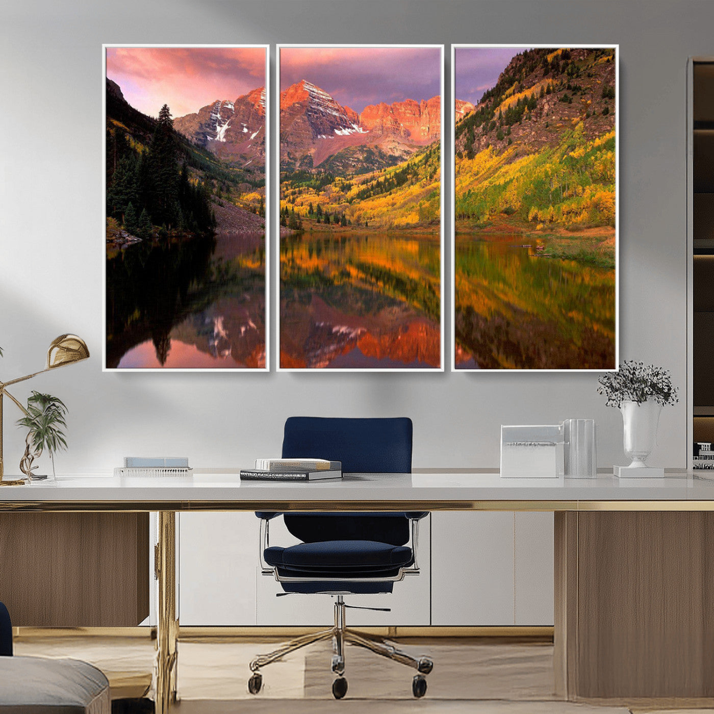 86946-MGV-CV-36X24-Colorado Rockies Mountain Sunset Wall Art | Ready to Hang and Framed | Scenic Nature Landscape