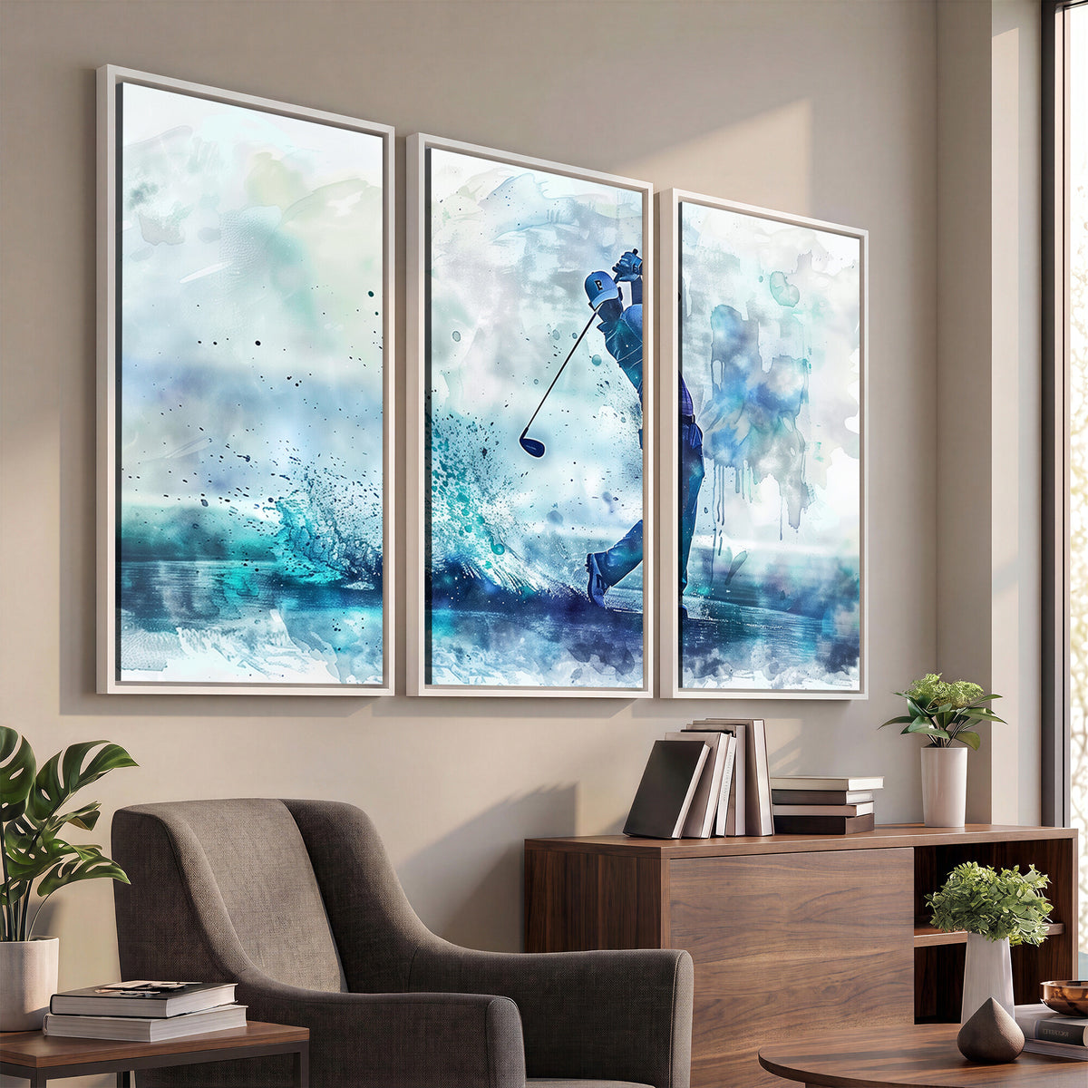 45328-MGV-CV-36X24 - Watercolor Abstract Golf Swing Wall Art Canvas Print