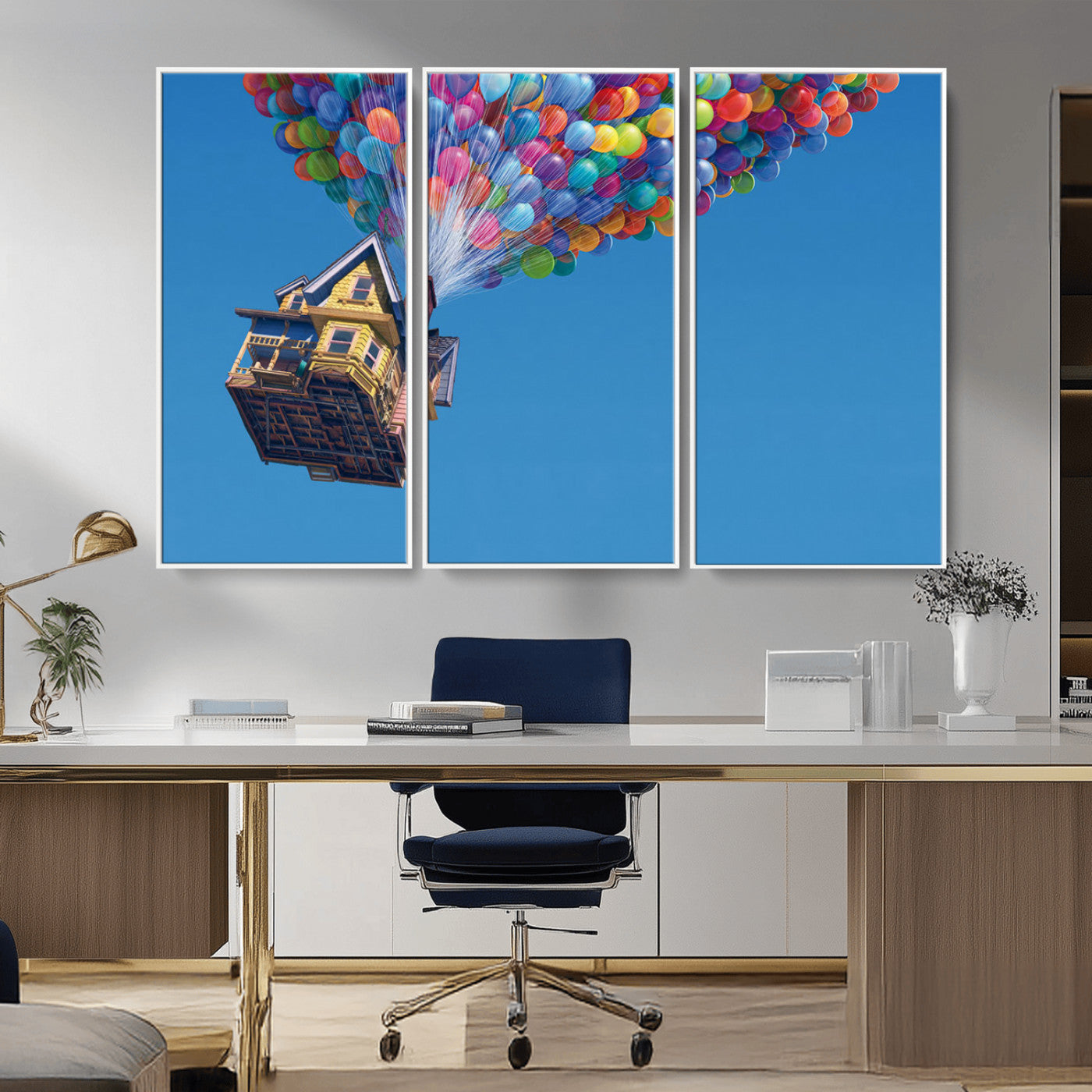 MGV-FC-48X32-3P - Carl Fredricksen, Up Movie Wall Art, Balloons Wall Art, Air Balloons for Kids Room Print