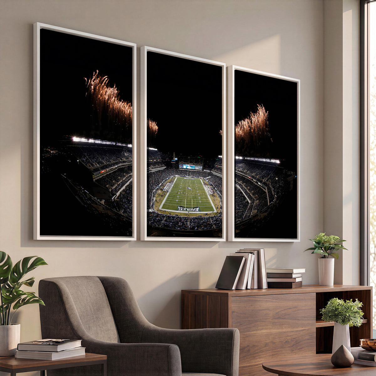 89680-MGV-CV-36X24 - Eagles Field Stadium Wall Art, Philadelphia Eagles Football, Framed and Ready to Hang