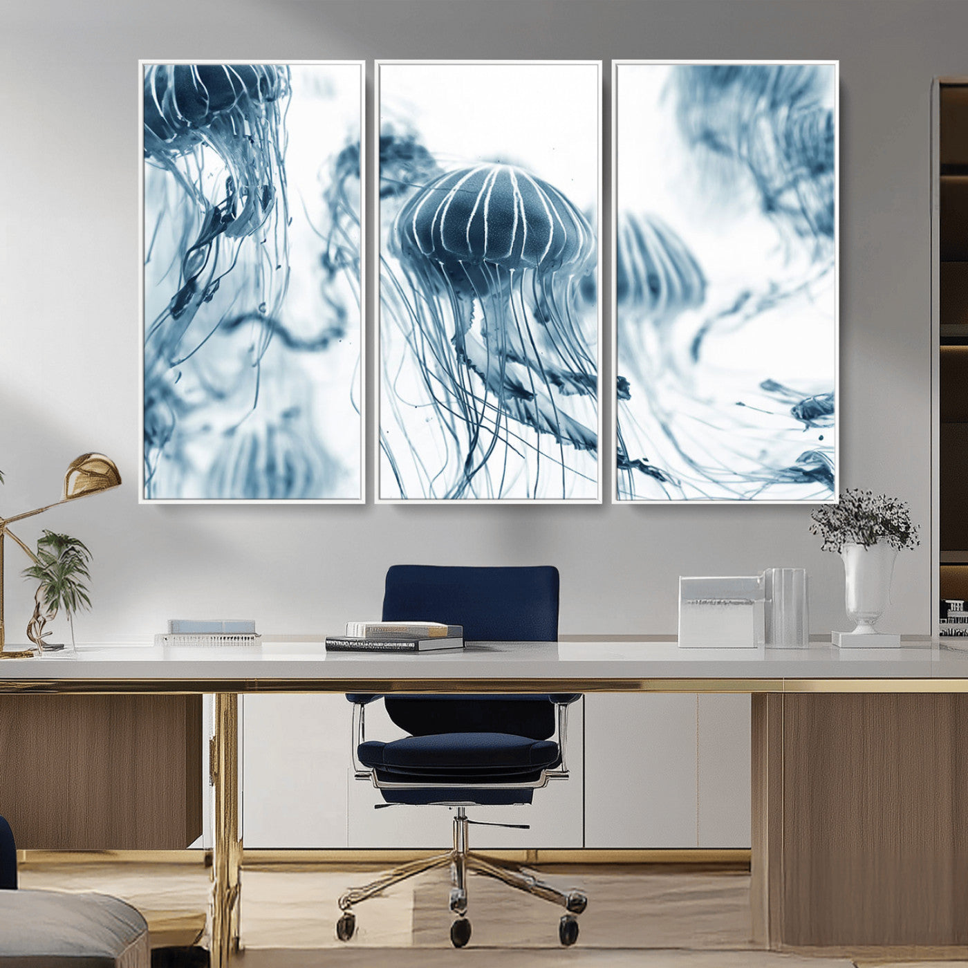 MGV-FC-48X32-3P - Abstract Jellyfish Canvas Print Wall Art