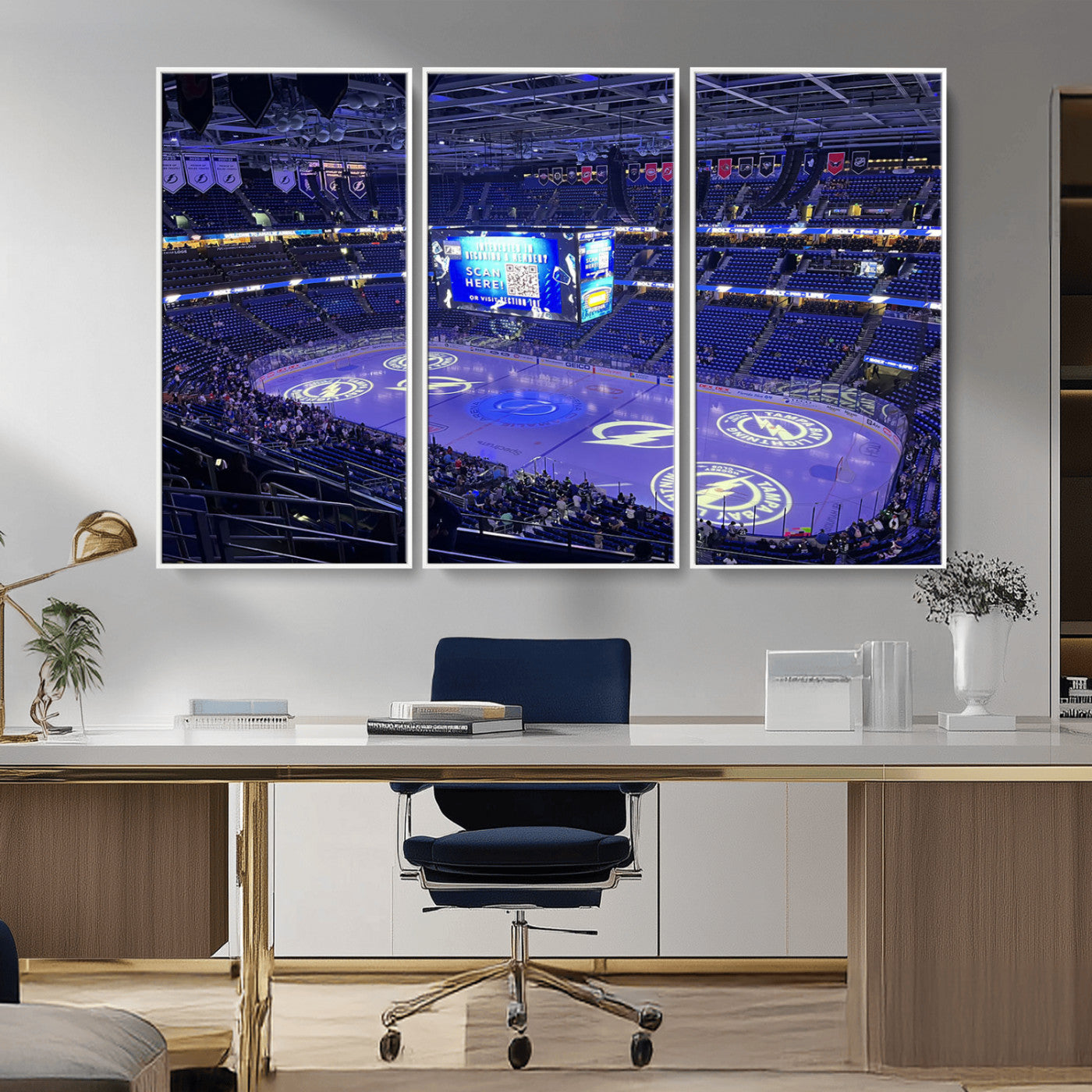 MGV-FC-48X32-3P - Amalie Arena Florida Wall Art Canvas Print - NHL Hockey Stadium Print Wall Art