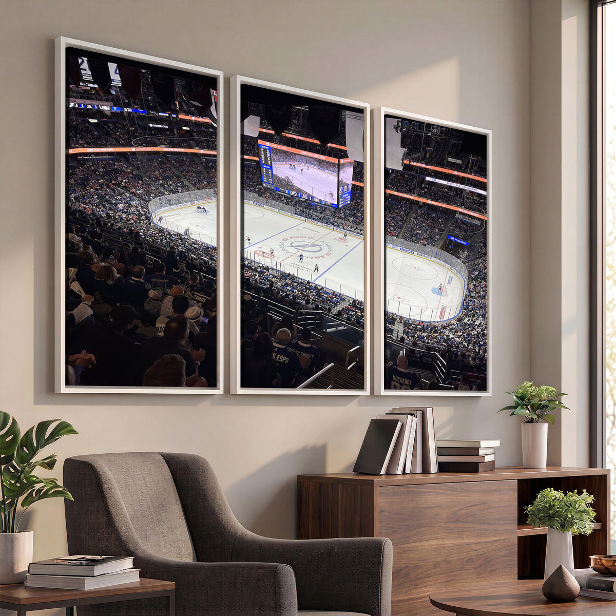 51641-MGV-CV-36X24 - Amalie Arena Florida Wall Art Canvas Print, NHL Hockey, Framed and Ready to Hang
