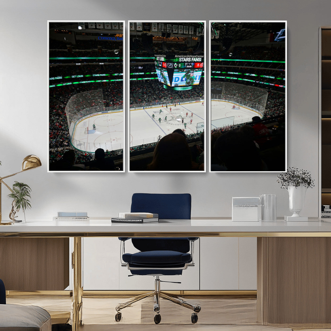 MGV-FC-48X32-3P - American Airlines Center Dallas Stars Wall Art Canvas Print - Dallas Hockey Arena Stadium Print