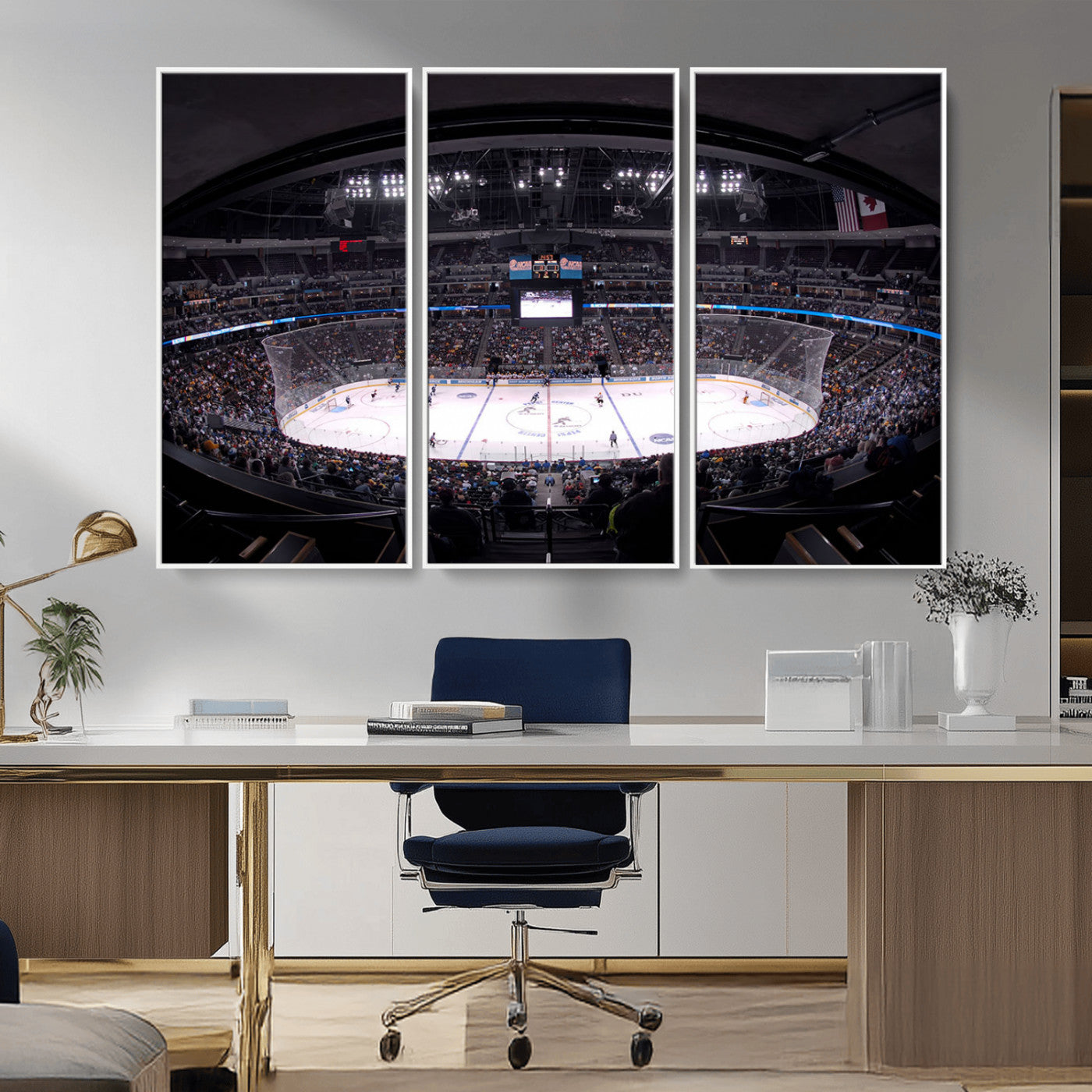 MGV-FC-48X32-3P - Ball Arena Denver Colorado Avalanche Hockey Team Wall Art Canvas Print - Denver Ice Hockey Stadium