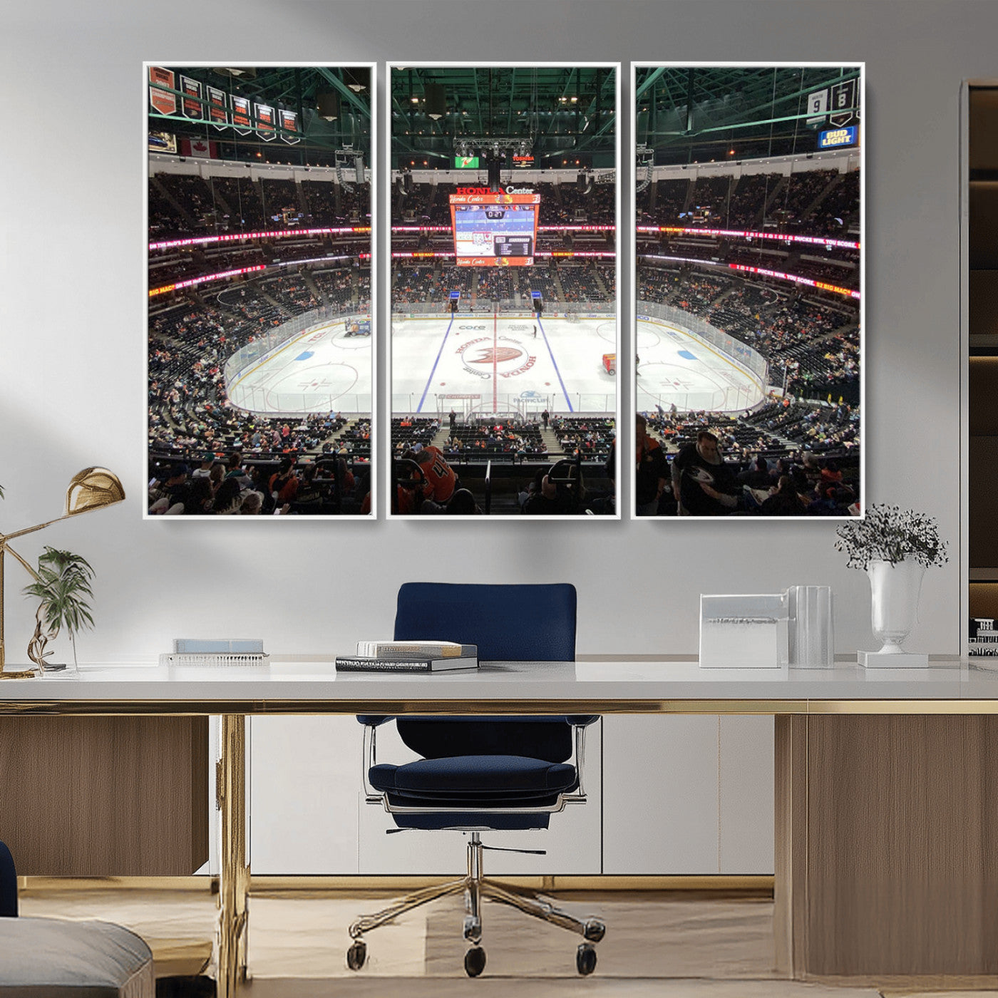 MGV-FC-48X32-3P - Honda Center California Anaheim Ducks Ice Hockey Stadium Canvas Print Wall Art