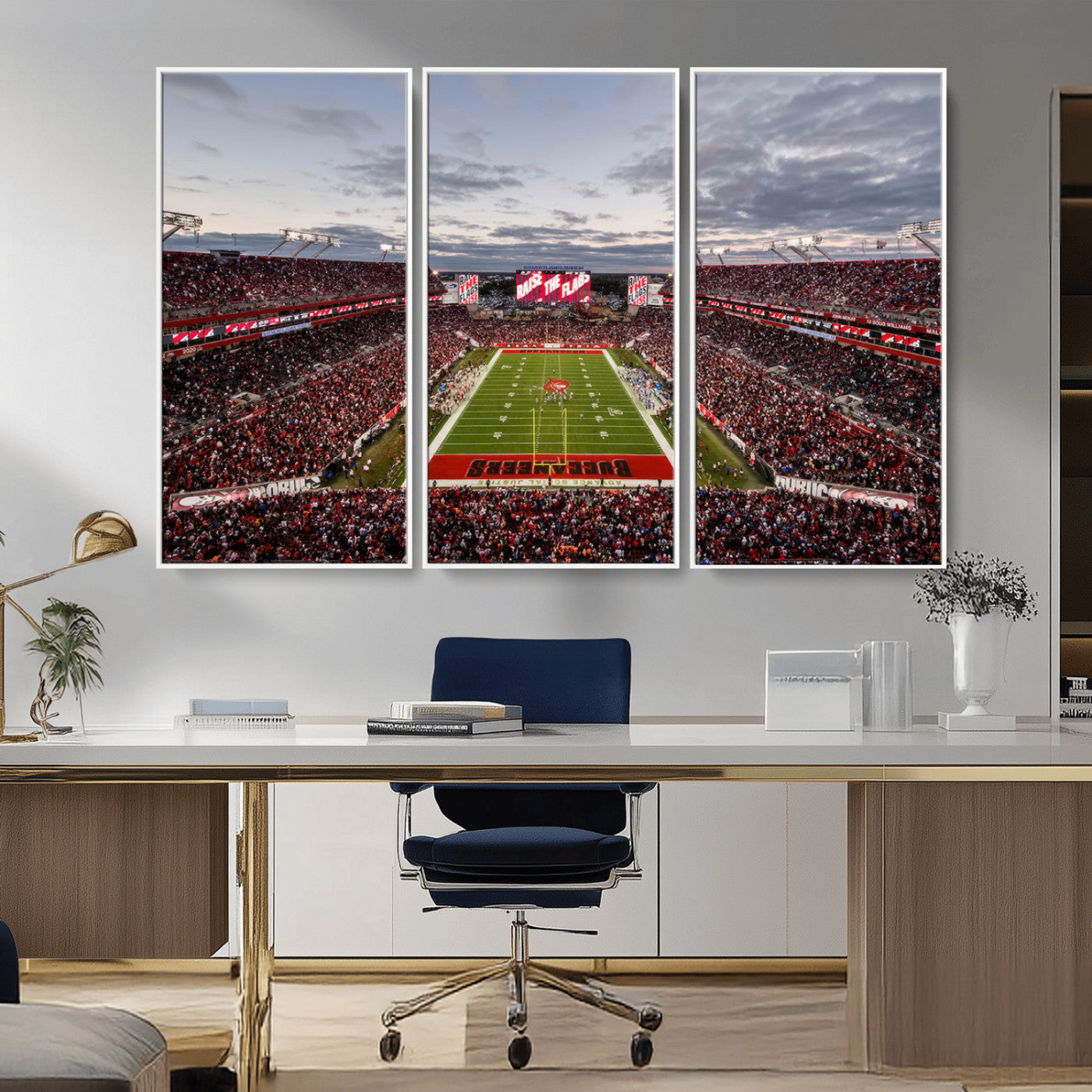 MGV-FC-48X32-3P - Florida Tampa Raymond James Stadium Wall Art Canvas Print - NFL Football Stadium Print Canvas