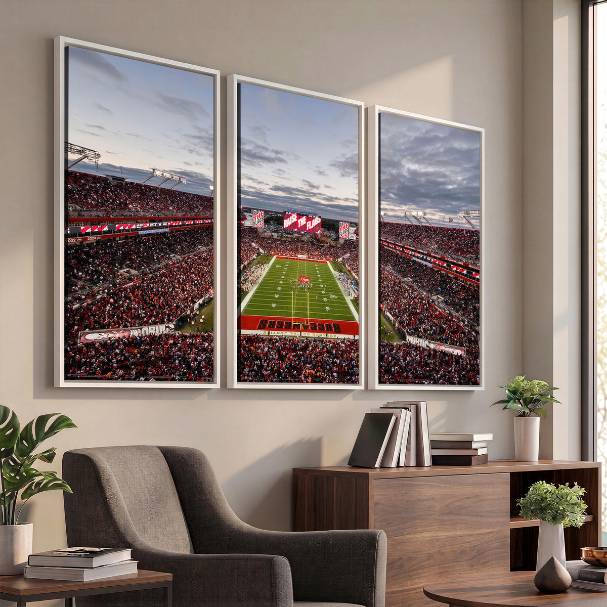 35698-MGV-CV-36X24 - Florida Tampa Raymond James Stadium Wall Art Canvas Print - NFL Football Stadium Print Canvas