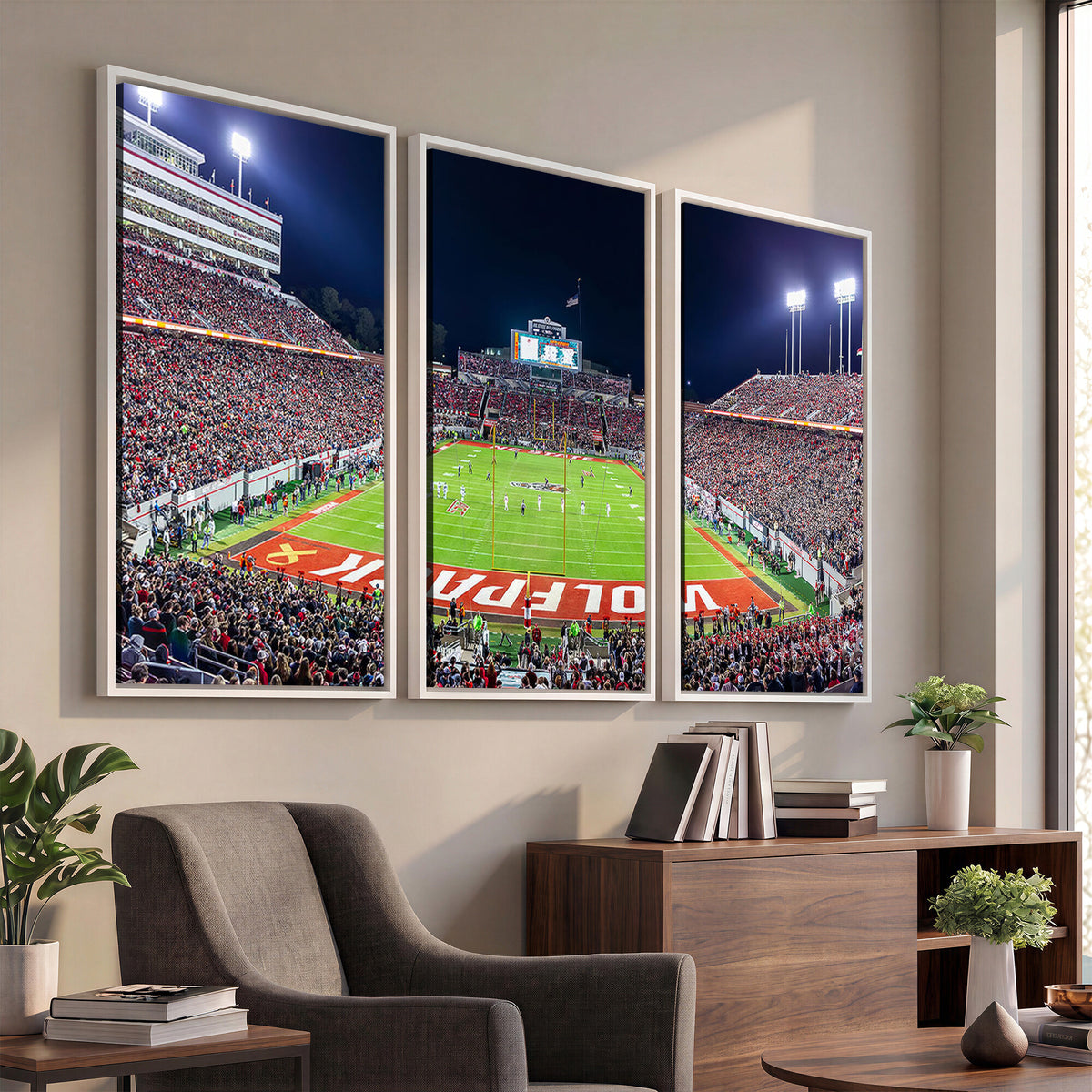 23086-MGV-CV-36X24 - NC State Wolfpack Canvas Print - Raleigh Carter-Finley Stadium Wall Art, Football Team Canvas Print