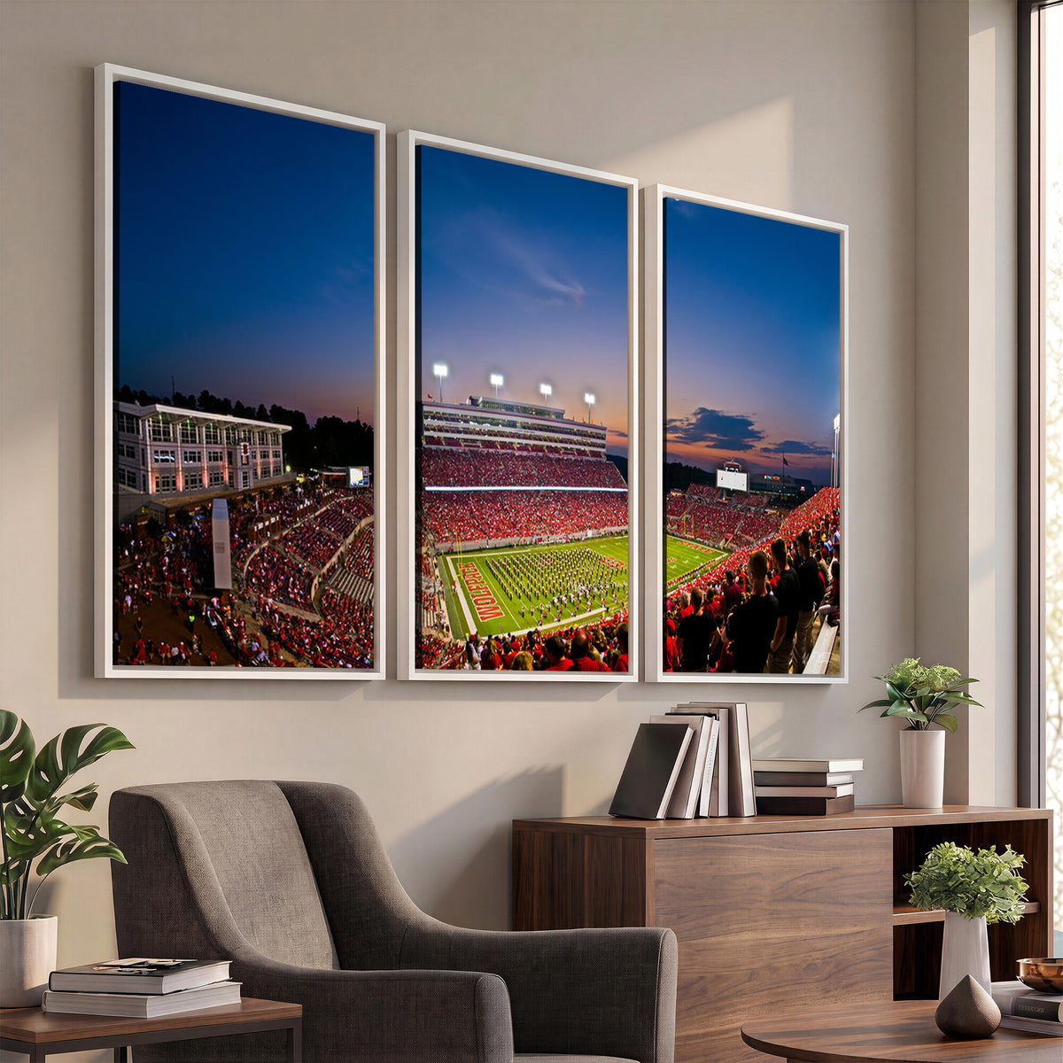 33313-MGV-CV-36X24 - NC State Wolfpack Football Team Print - Raleigh Carter-Finley Stadium Wall Art Canvas Print