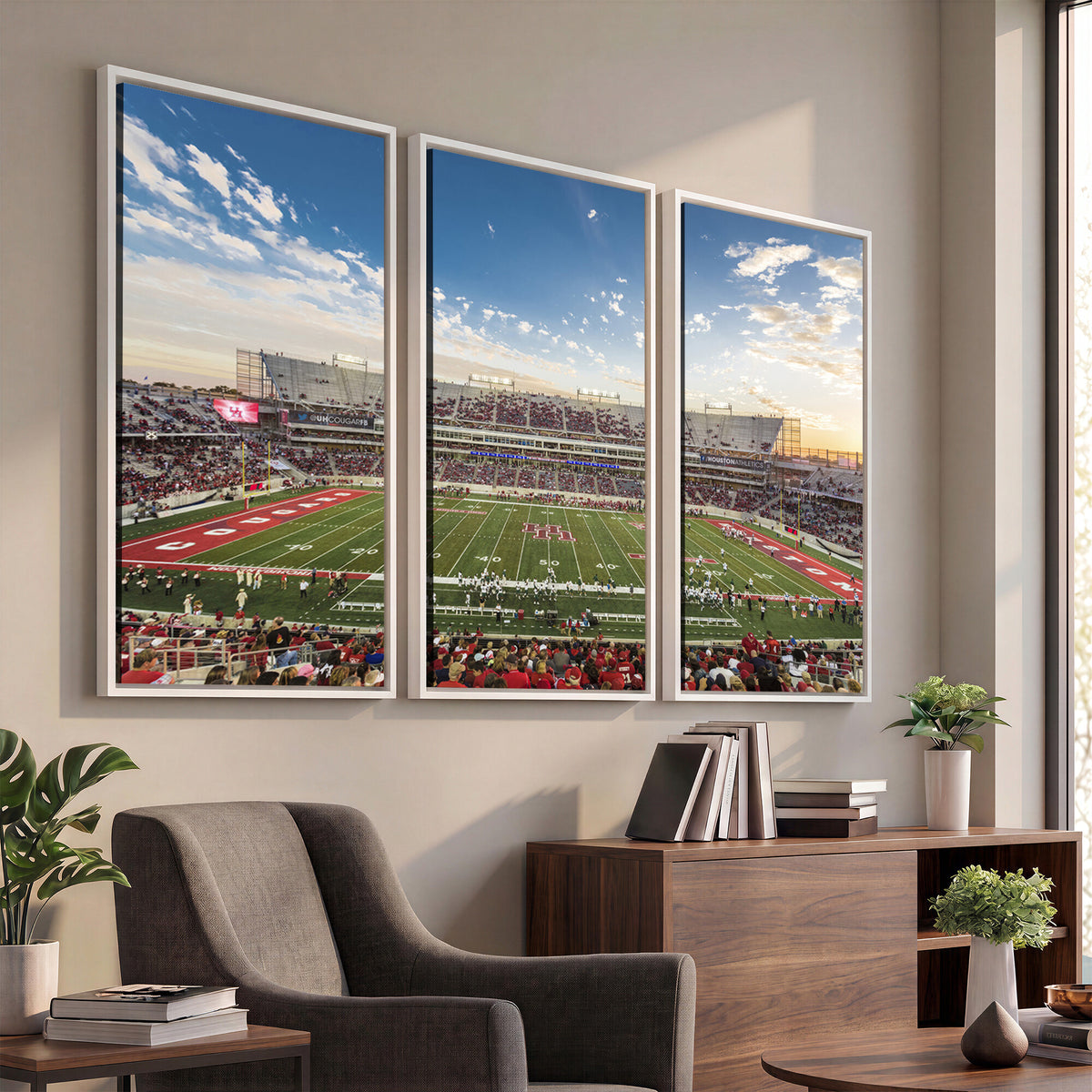36612-MGV-CV-36X24 - Framed Houston Cougars Football Team Print - Houston TDECU Stadium Wall Art Canvas Print