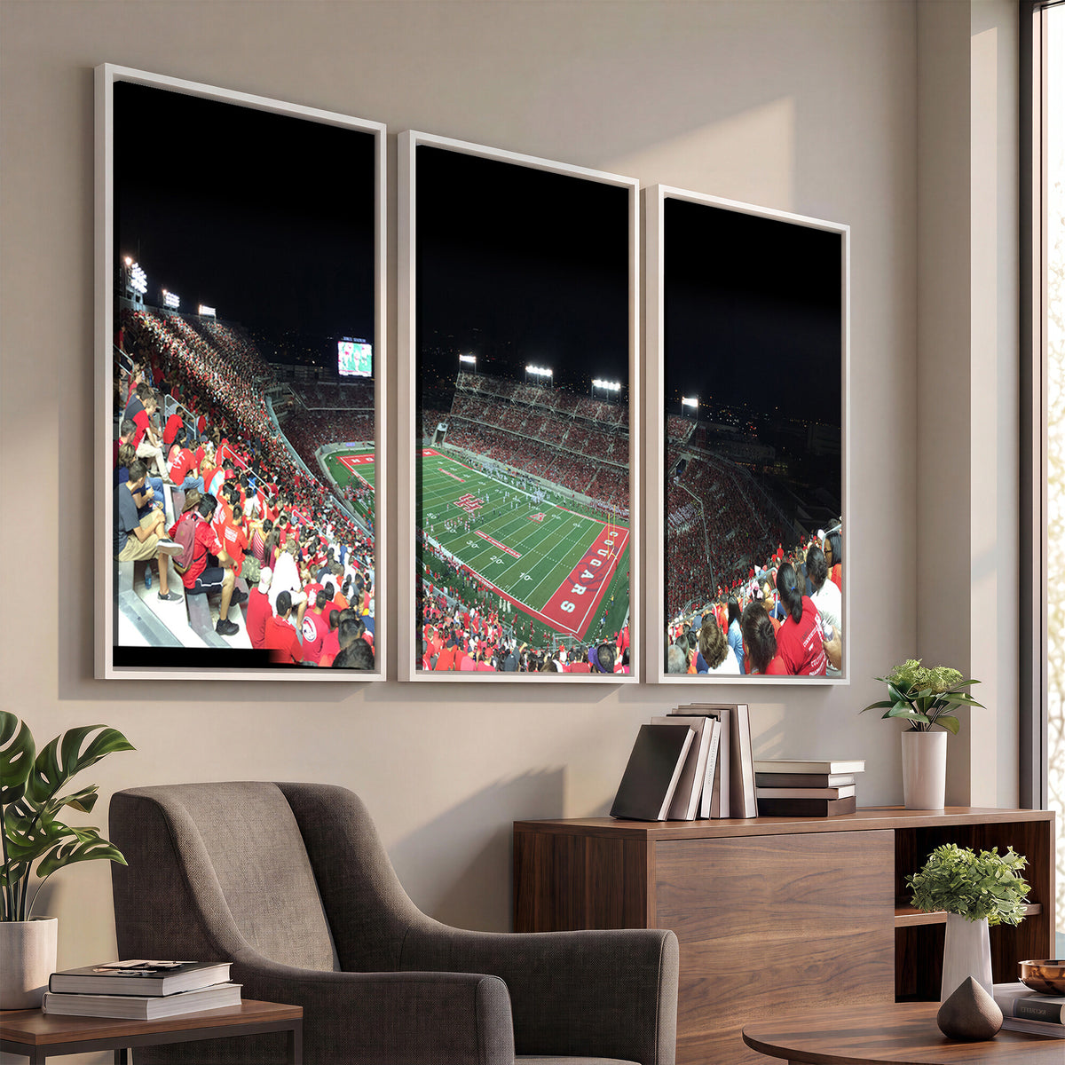 67036-MGV-CV-36X24 - Houston Cougars Football Team Print - Houston TDECU Stadium Wall Art Canvas Print