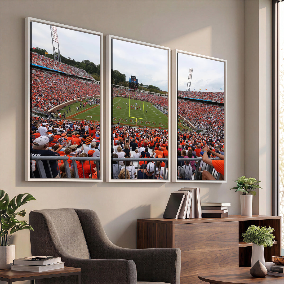 63606-MGV-CV-36X24 - Virginia Cavaliers Football Team Print, Charlottesville, Extra Large Game Room Wall Decor