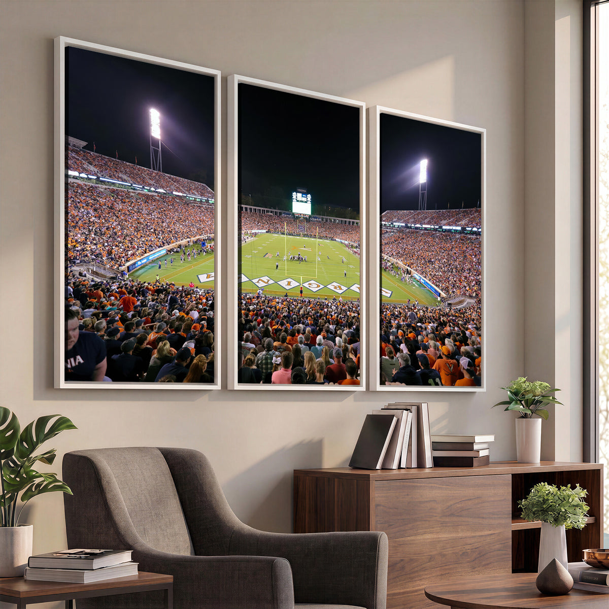 98441-MGV-CV-36X24 - Virginia Cavaliers Football Team Print - Charlottesville Scott Stadium Wall Art Canvas Print