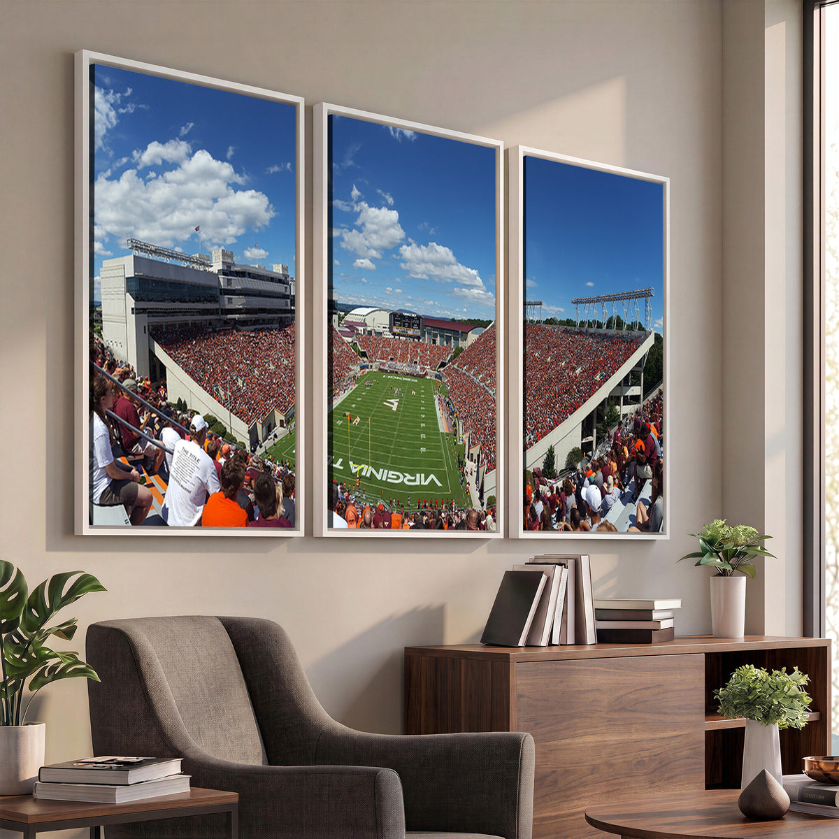 87769-MGV-CV-36X24 - Virginia Tech Hokies Football Team Print - Blacksburg Lane Stadium Wall Art Canvas Print