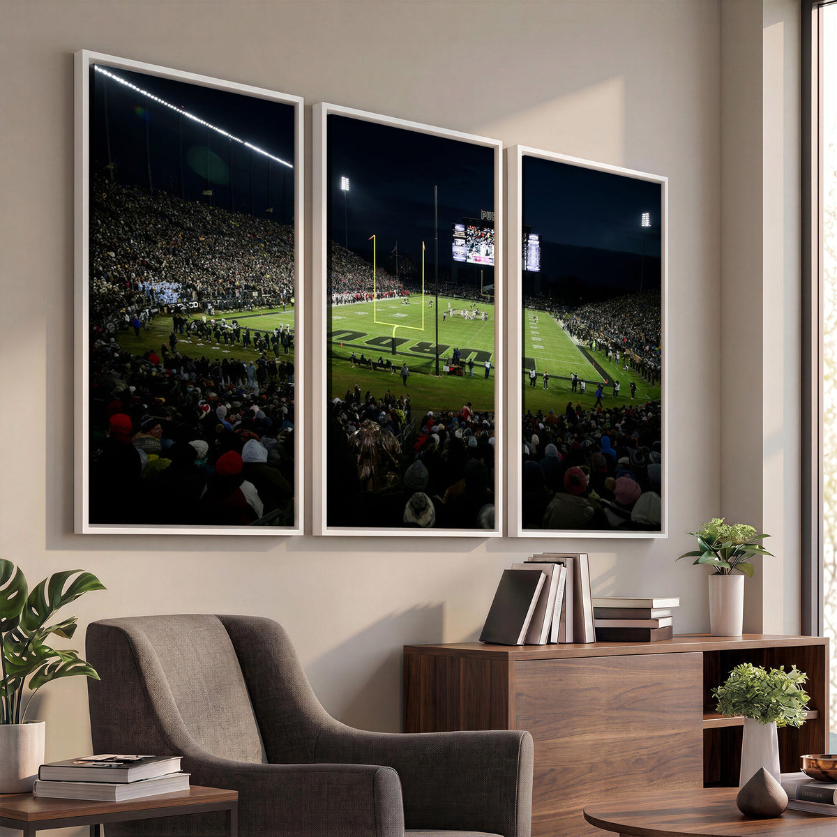 60140-MGV-CV-36X24 - Purdue Boilermakers Football Team Print - West Lafayette Ross–Ade Stadium Wall Art Canvas Print