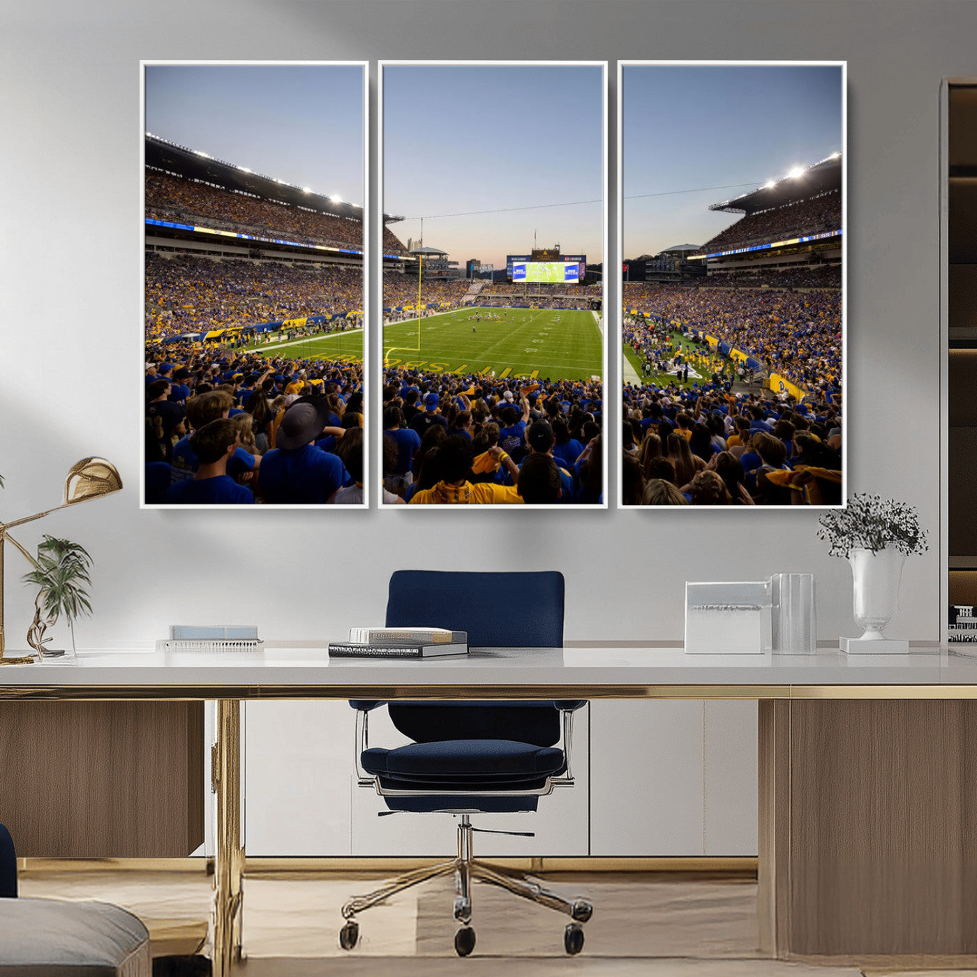 MGV-FC-48X32-3P - Pittsburgh Panthers Football Team Print - Pittsburgh Acrisure Stadium Wall Art Canvas Print
