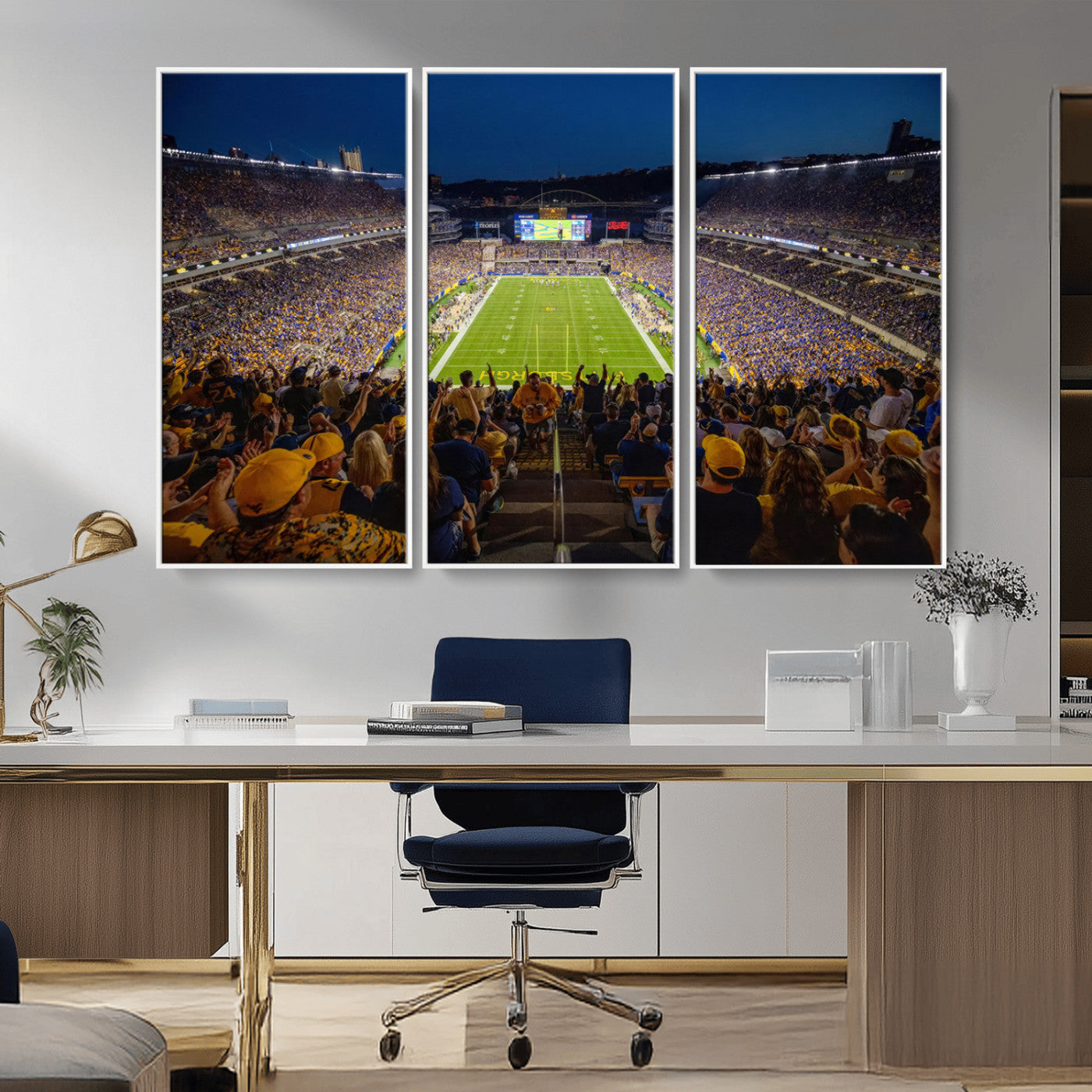 MGV-FC-48X32-3P - Pittsburgh Panthers Football Team Print - Pittsburgh Acrisure Stadium Wall Art Canvas Print