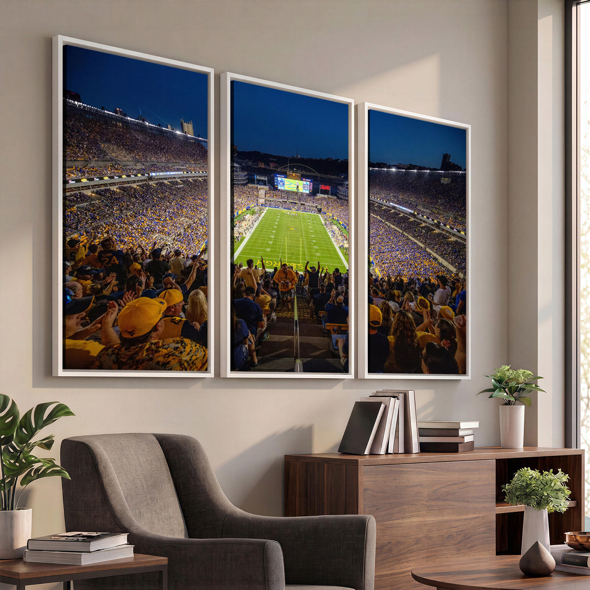 62297-MGV-CV-36X24 - Pittsburgh Panthers Football Team Print - Pittsburgh Acrisure Stadium Wall Art Canvas Print