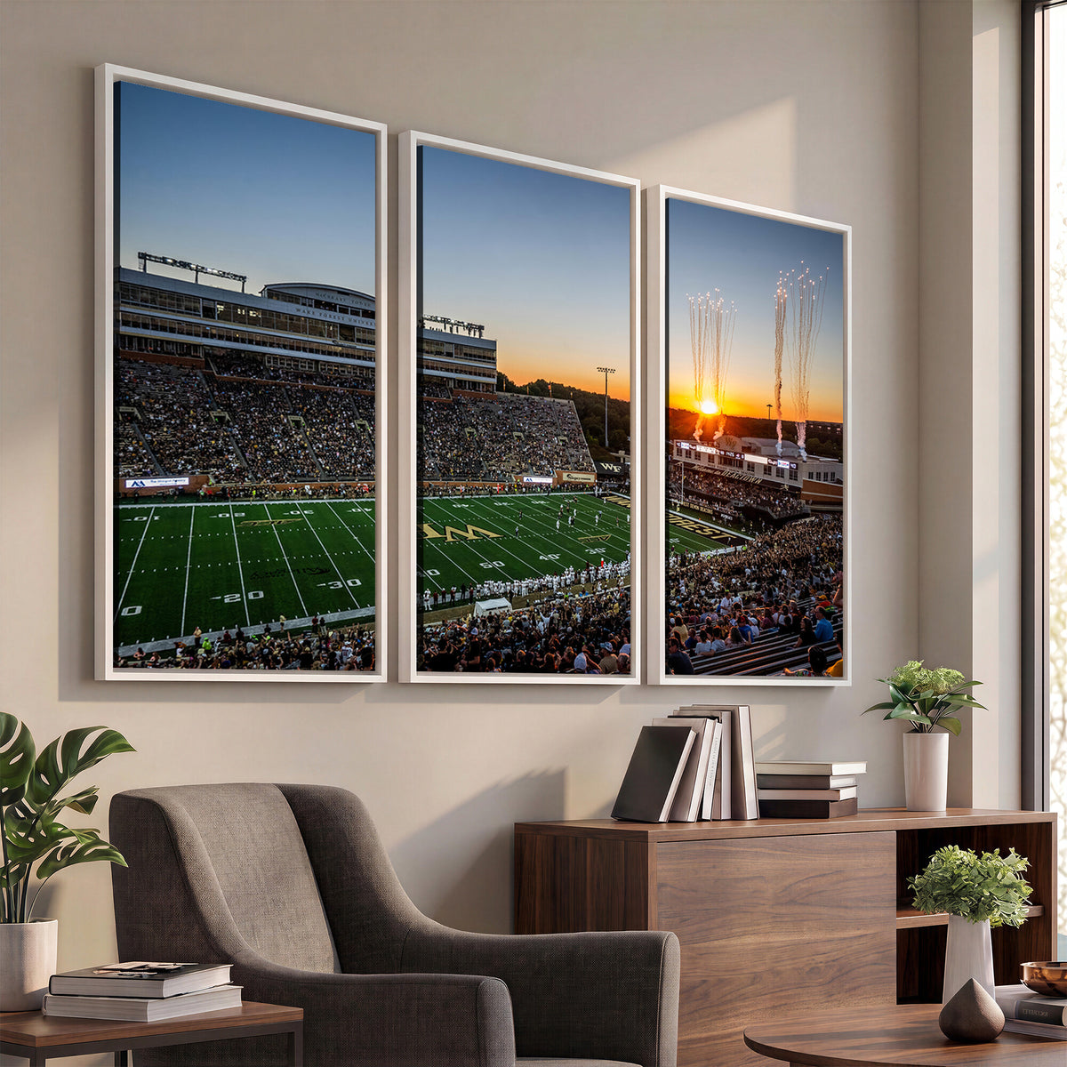29253-MGV-CV-36X24 - Demon Deacons Football Team Print Canvas- Winston-Salem Allegacy Federal Credit Union Stadium Wall