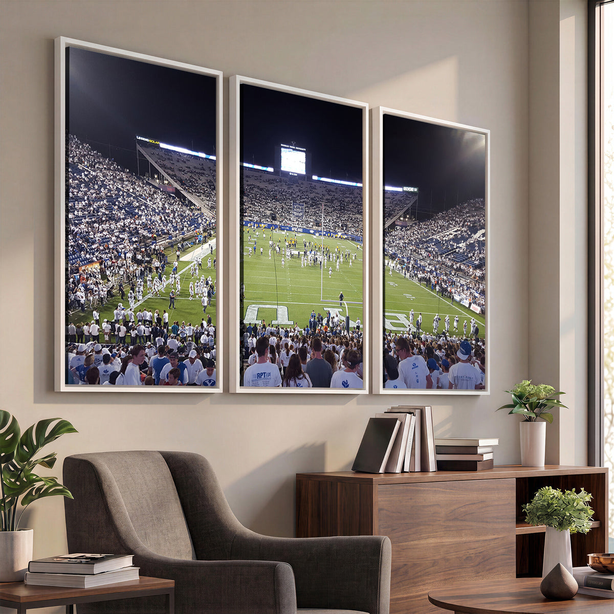 65036-MGV-CV-36X24 - Brigham Young University Cougars Football Print Canvas - Provo LaVell Edwards Stadium Wall Art