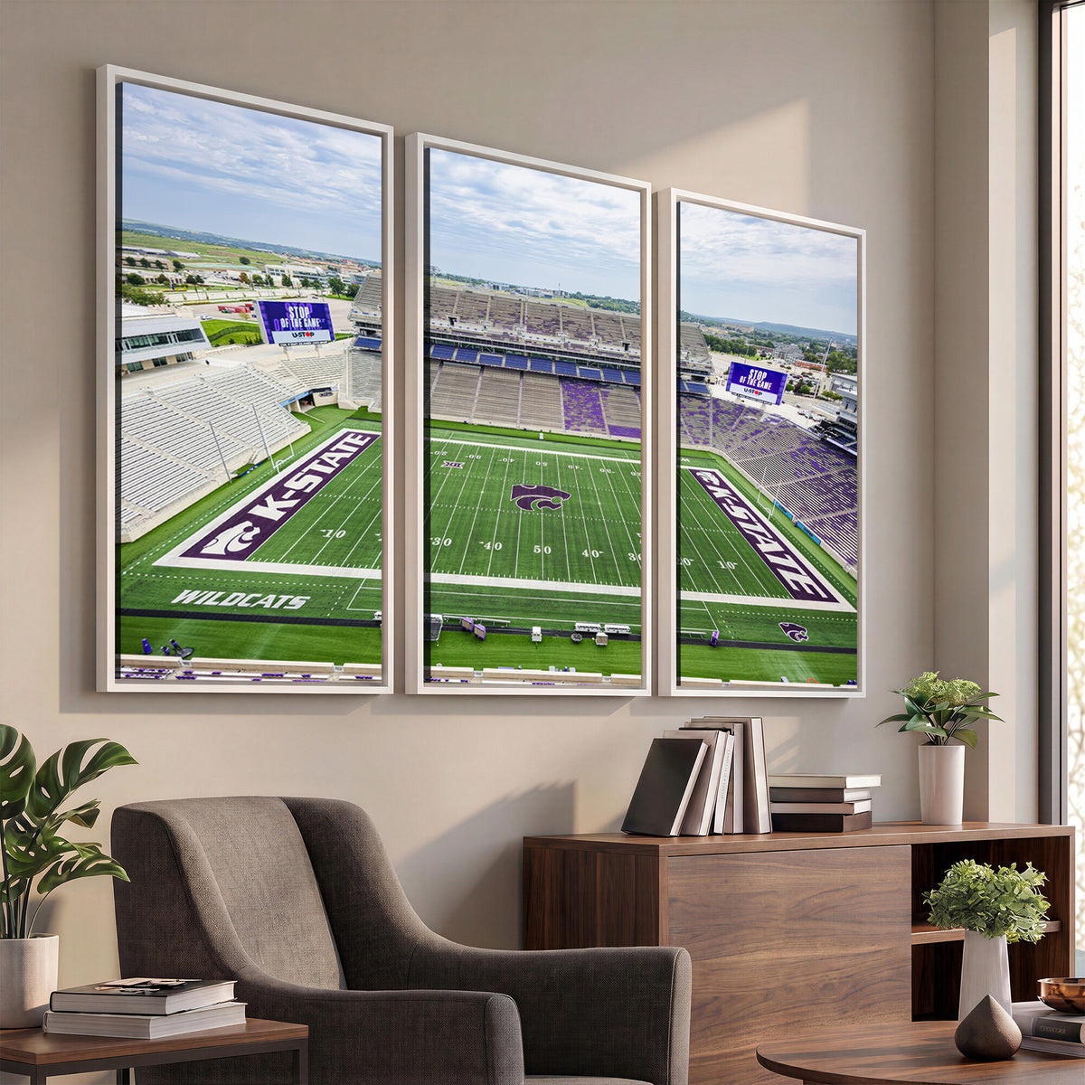 29452-MGV-CV-36X24 - KState Wildcats Football Team Print - Manhattan Bill Snyder Family Football Stadium Wall Art Canvas