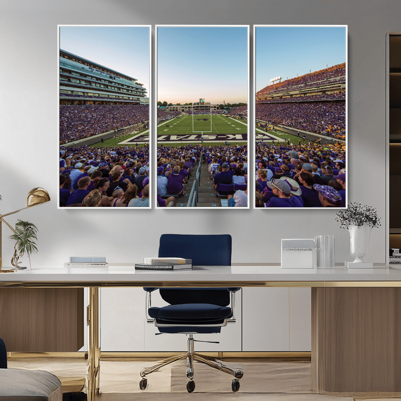 MGV-FC-48X32-3P - Kansas State University Wildcats Football Team Print - Manhattan Bill Snyder Family Football Stadium