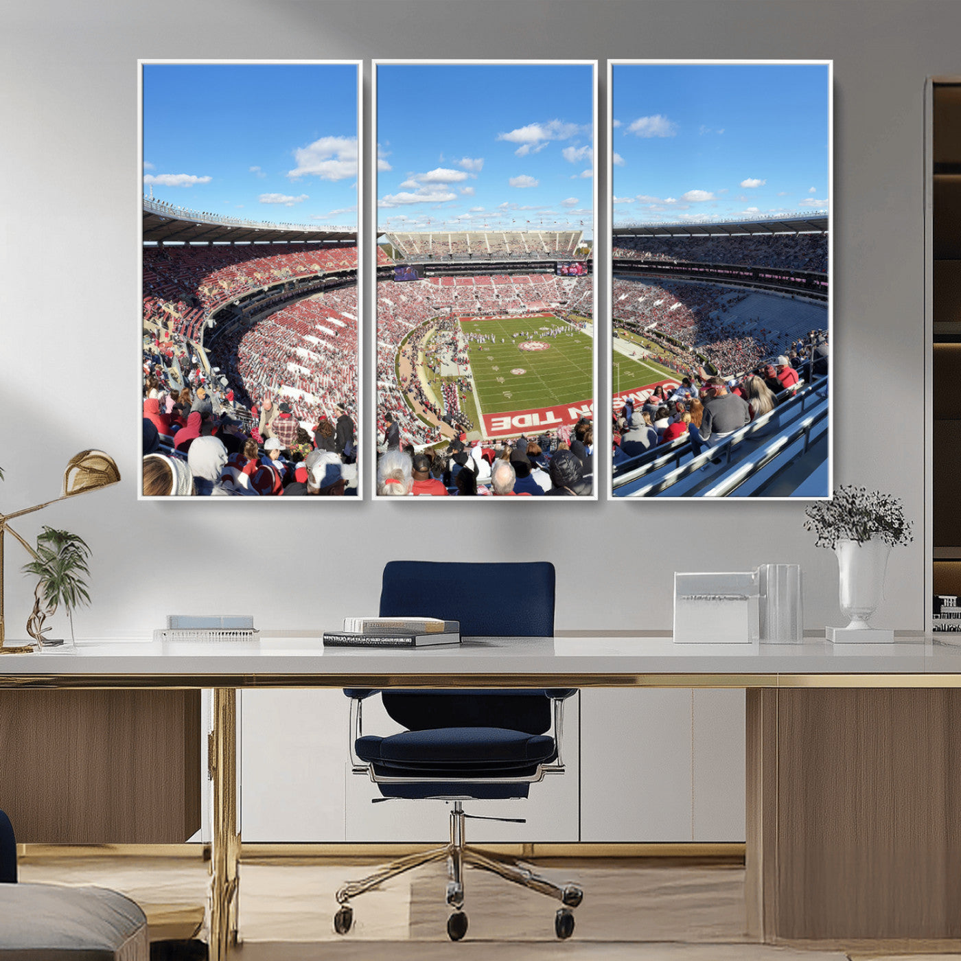 MGV-FC-48X32-3P - University of Alabama Crimson Tide Print Wall Art - Tuscaloosa Bryant-Denny Stadium Wall Art Canvas